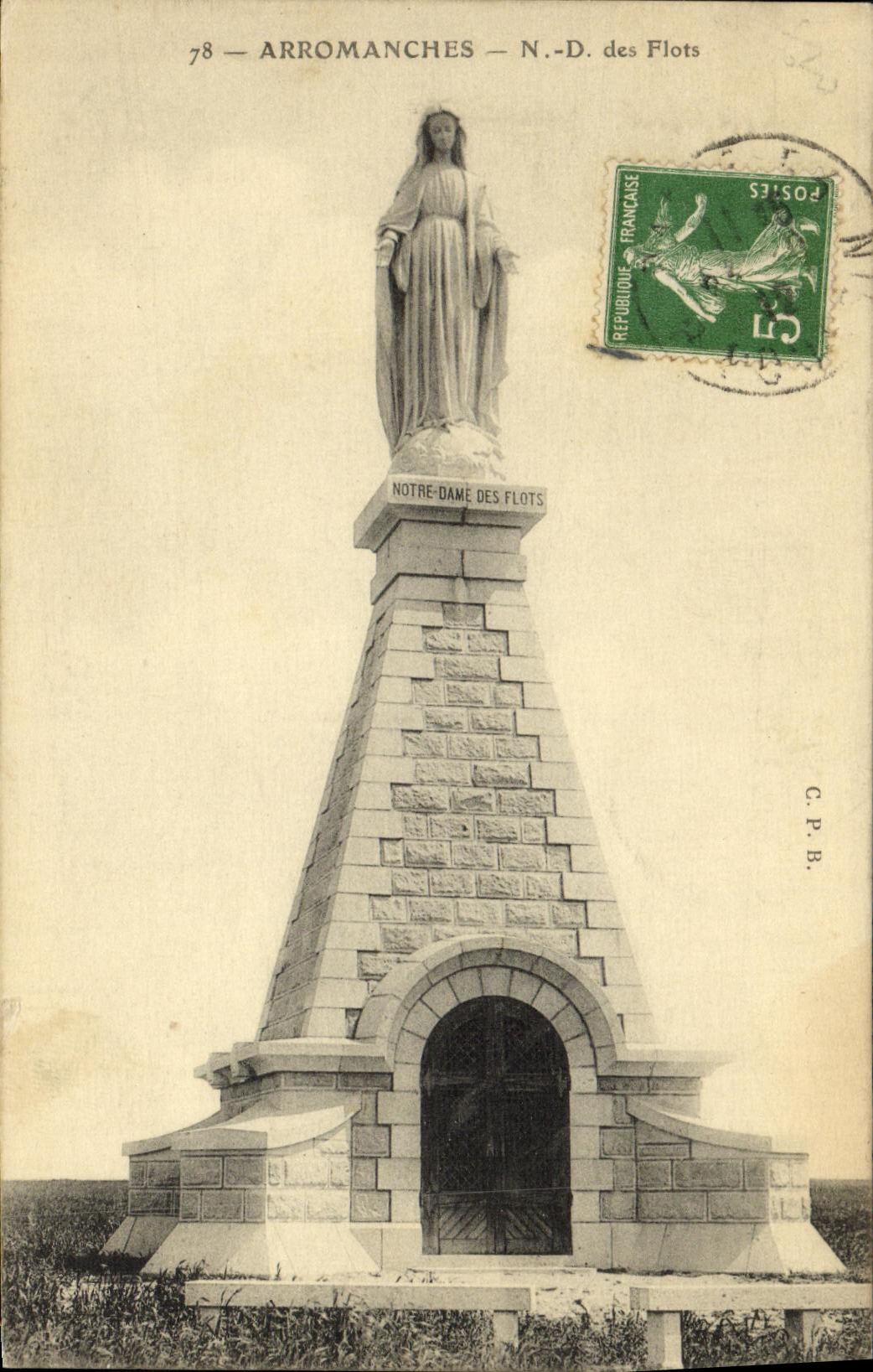 ND de Arromanches de la POSTAL de la VENDIMIA de las inundaciones