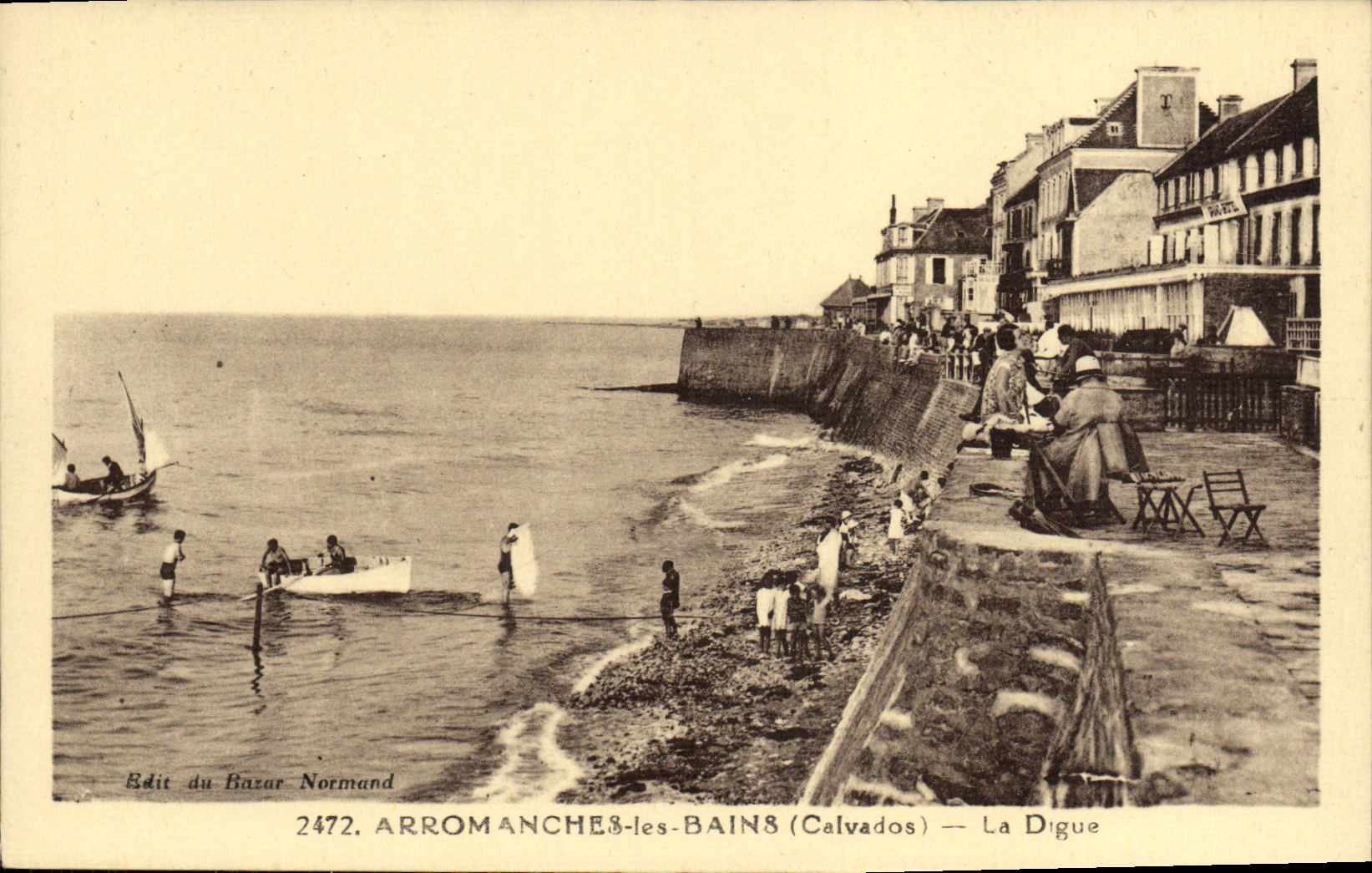 POSTAL Arromanches de la VENDIMIA les Bains la presa