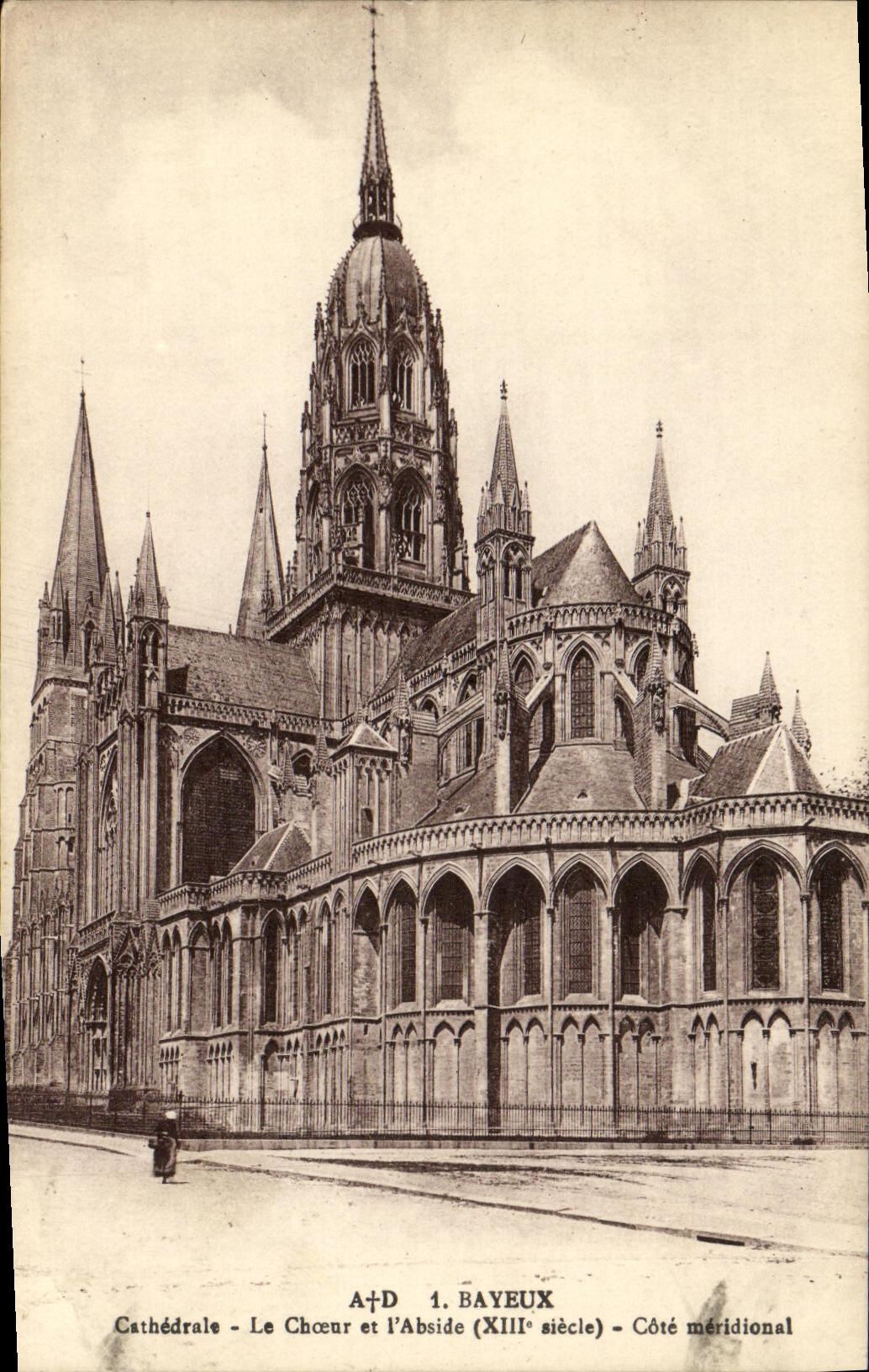 POSTAL Bayeux de la VENDIMIA el estribillo y el L Apse de la catedral