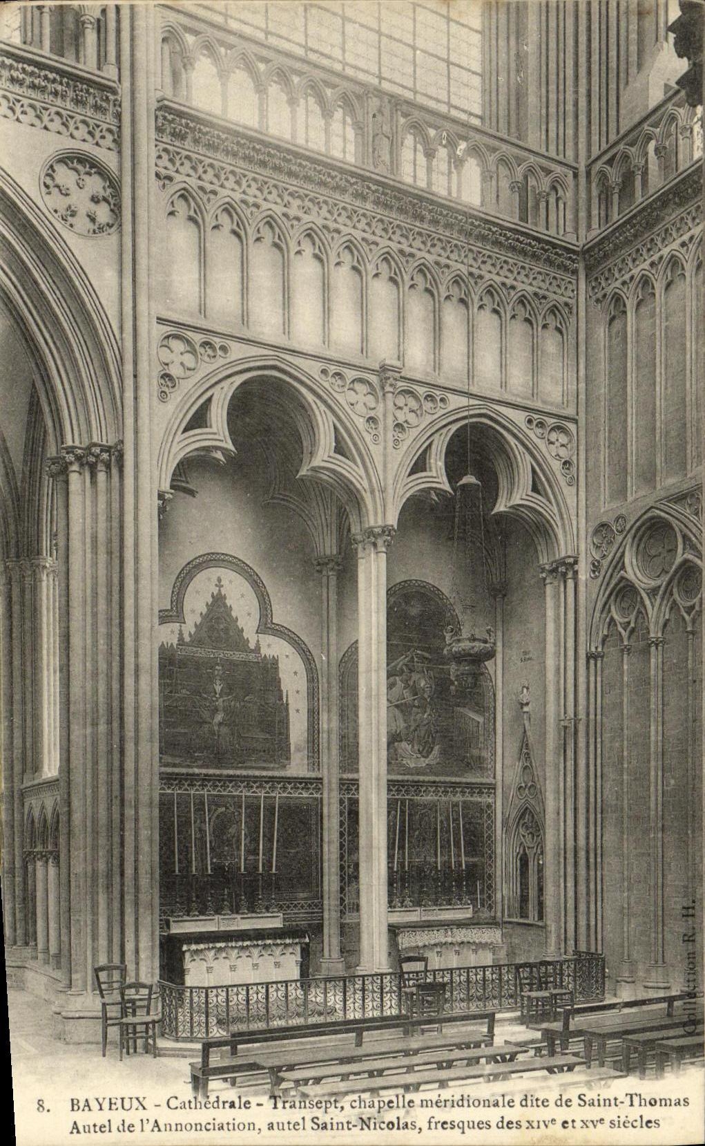 POSTAL Bayeux de la VENDIMIA la camara acorazada mas situada mas al sur de Transept de la catedral sabida en fecha el puente del horno de Santo Tomas de L anuncio