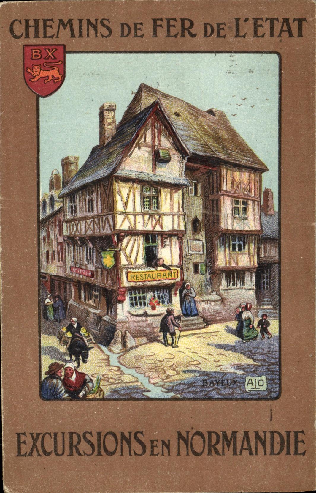 POSTAL MODERNA excursiones de Bayeux en los chemis de Normandia del hierro de L que restaura el estado