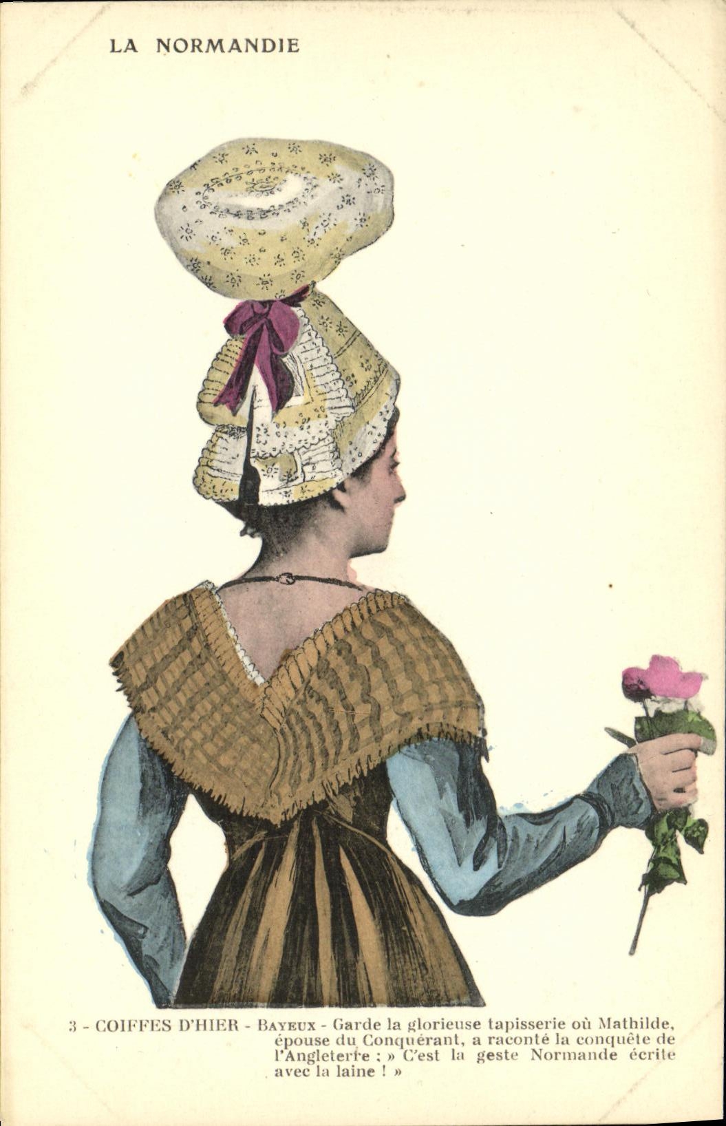 CPA Bayeux Ancienne Normandie Folklore Costume Coiffe