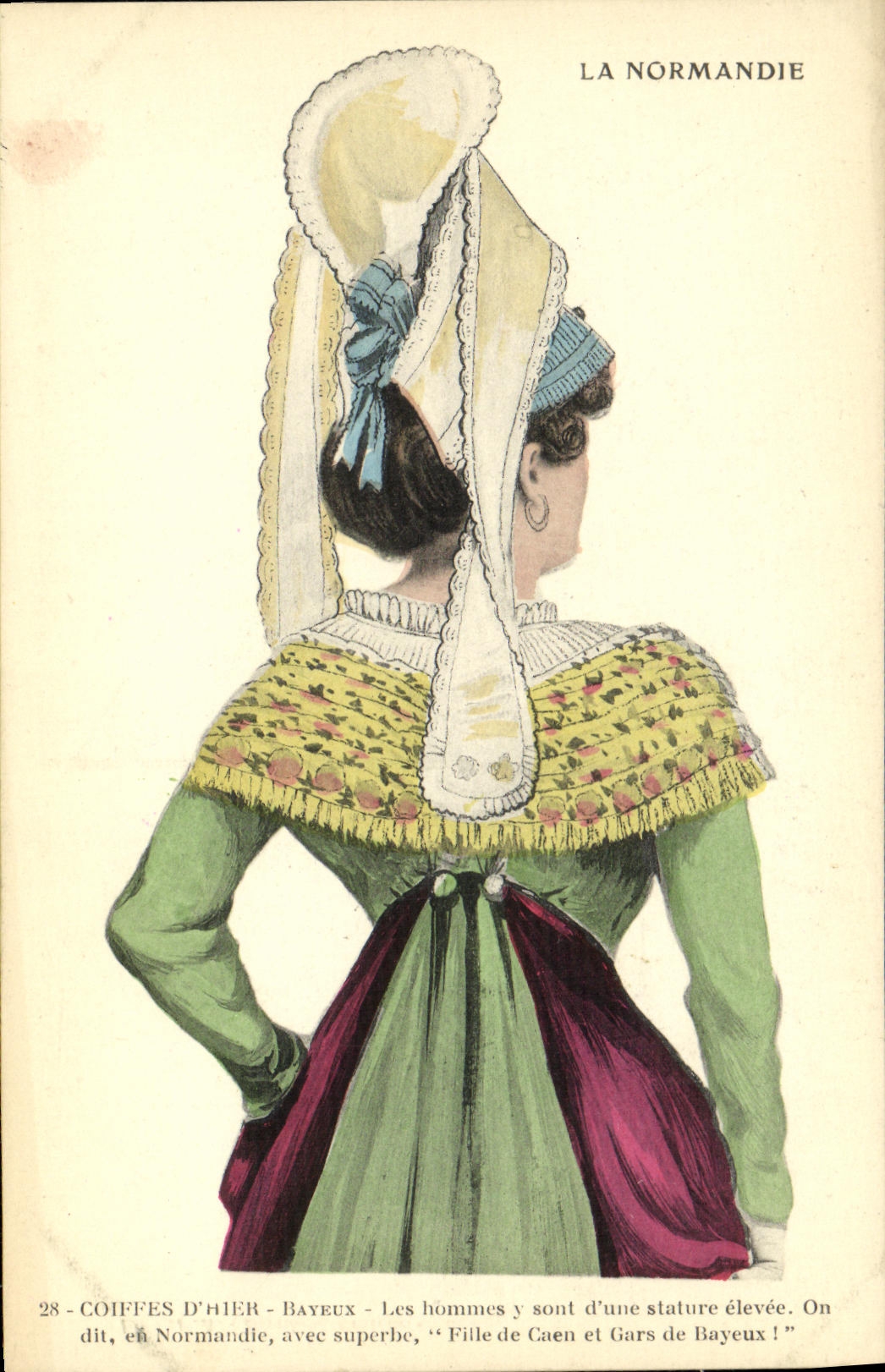CPA Bayeux Ancienne Normandie Folklore Costume Coiffe