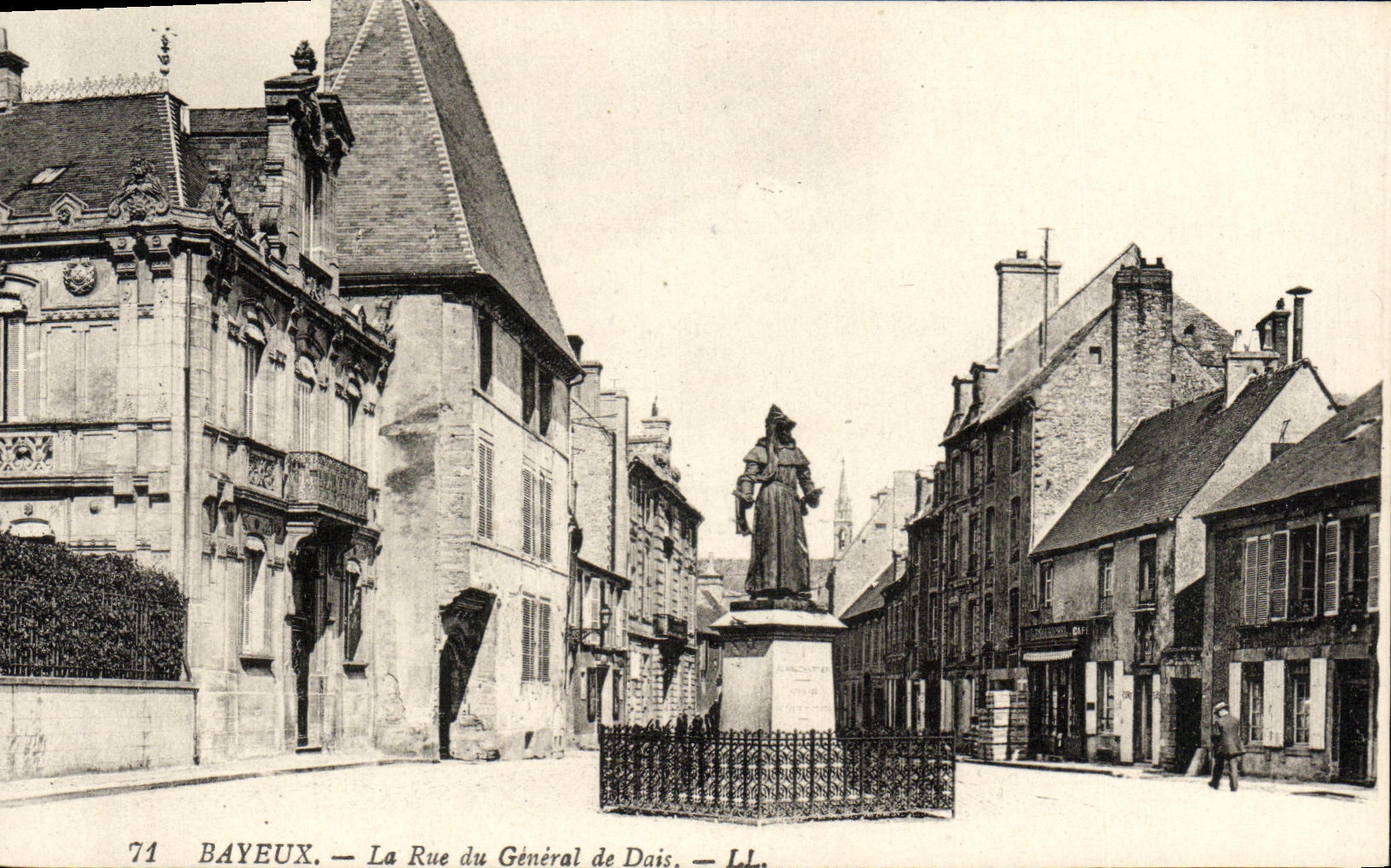 POSTAL Bayeux de la VENDIMIA la calle del general de la plataforma
