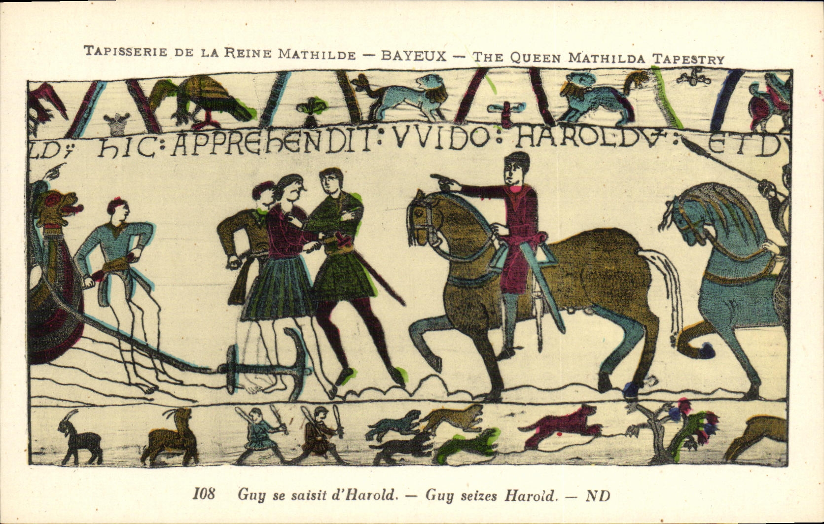 CPA Bayeux Tapisserie De La Reine Mathilde Guy se saisit d Harold