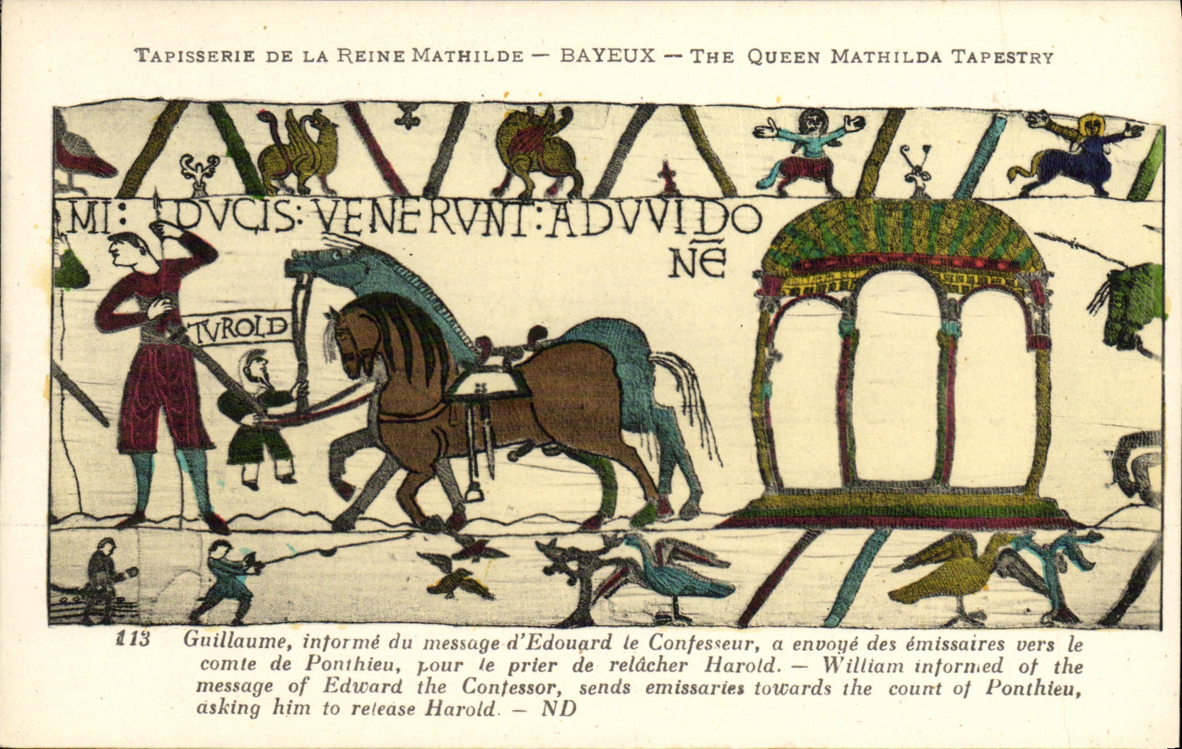 CPA Bayeux Tapisserie De La Reine Mathilde Guillaume informe du message d Edouard le Confesseur
