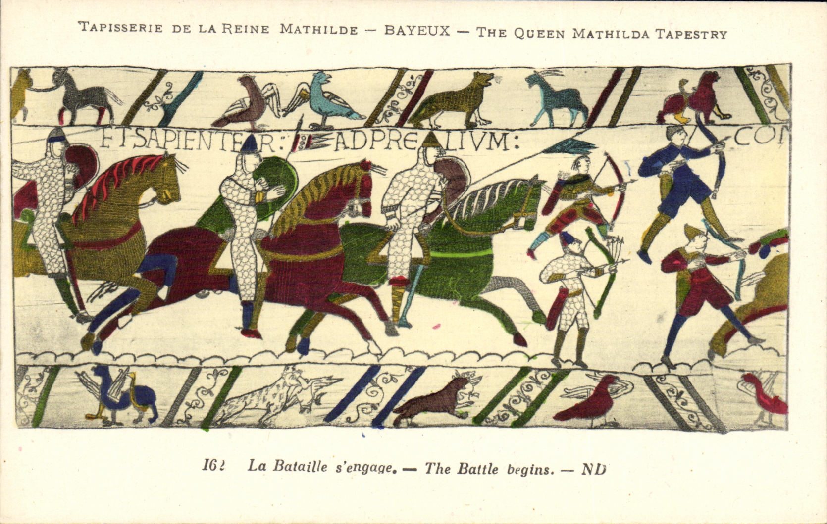 CPA Bayeux Tapisserie De La Reine Mathilde La bataille s engage
