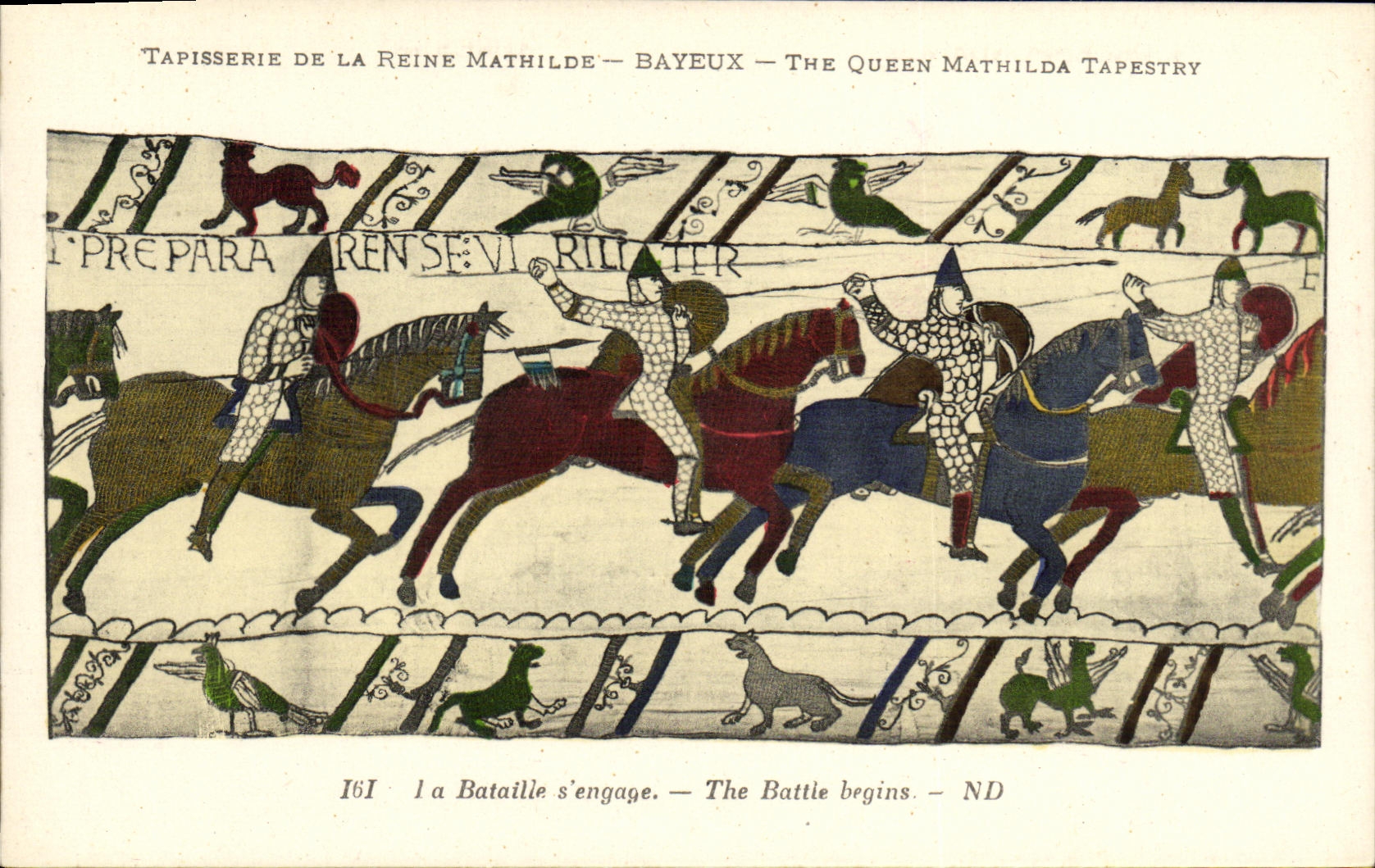 CPA Bayeux Tapisserie De La Reine Mathilde La bataille s engage