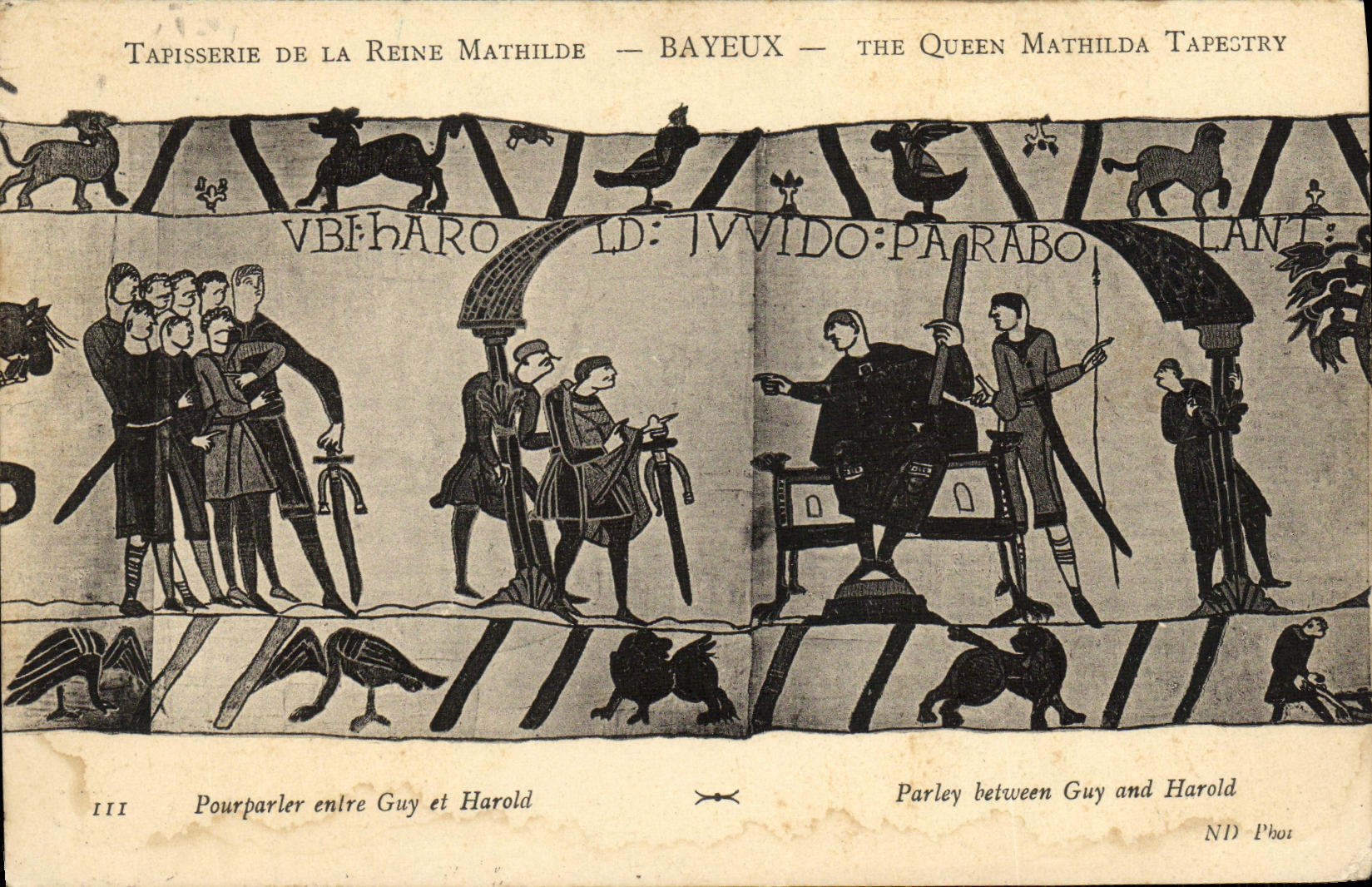 CPA Bayeux Tapisserie De La Reine Mathilde Pourparler entre Guy et Harold