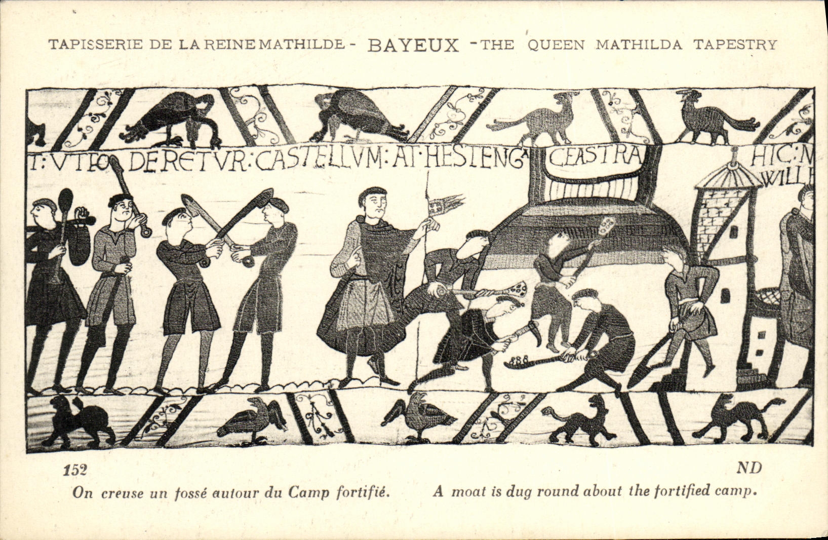 CPA Bayeux Tapisserie De La Reine Mathilde On creuse un fosse autour du camp fortifie