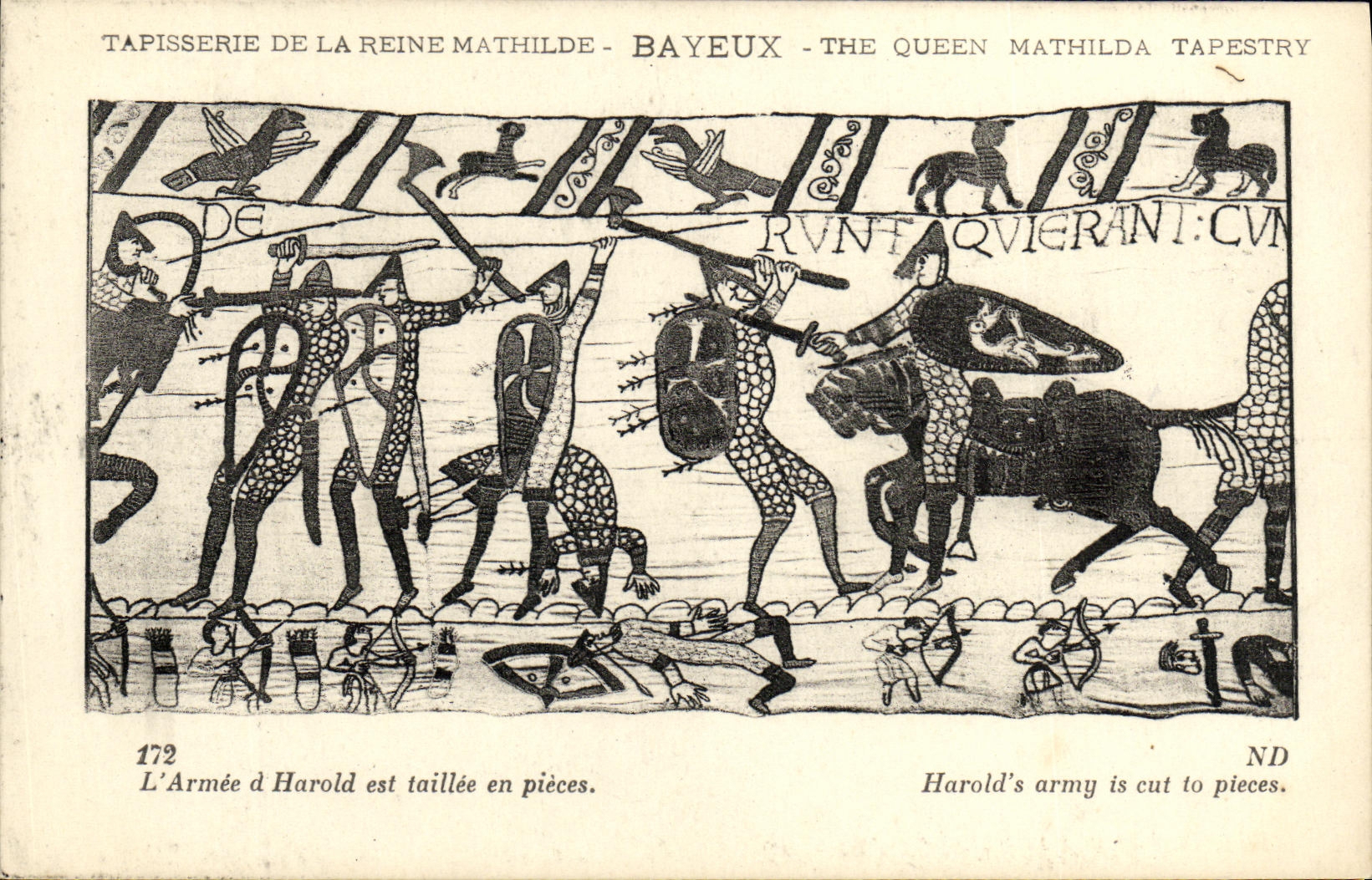CPA Bayeux Tapisserie De La Reine Mathilde L armee d Harold est taillee en pieces