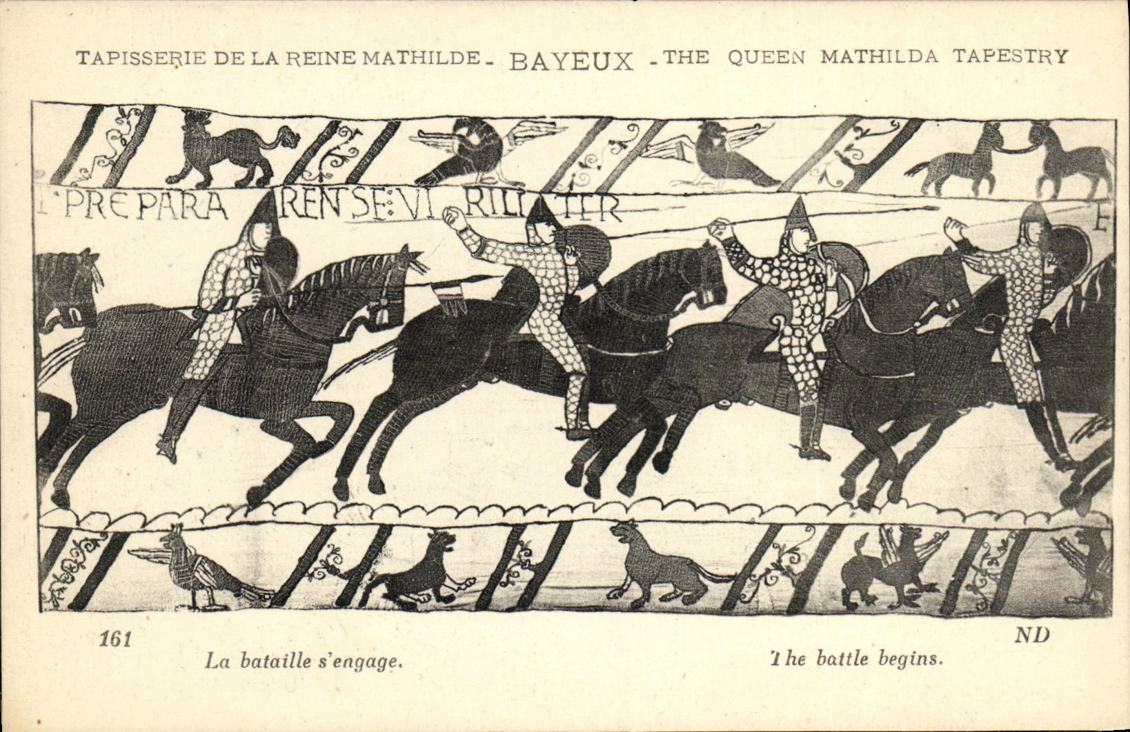 CPA Bayeux Tapisserie De La Reine Mathilde La bataille s engage