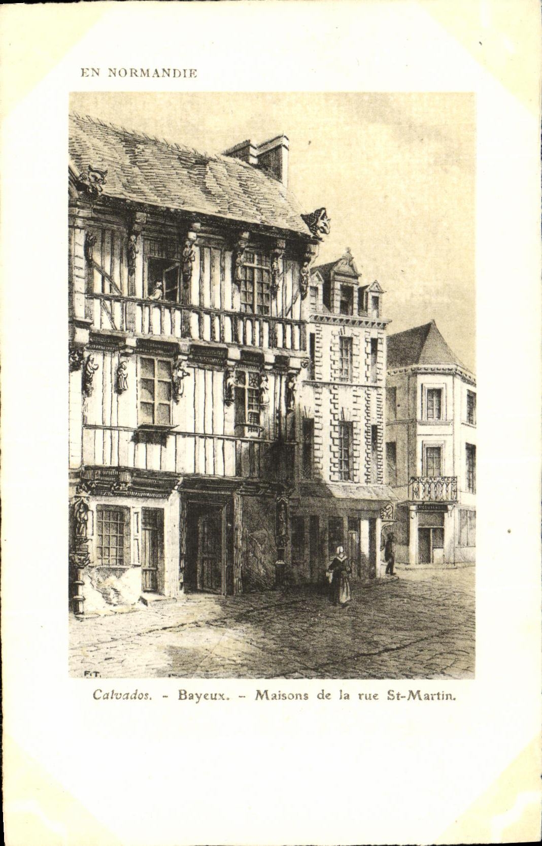 Casas de Bayeux de la POSTAL de la VENDIMIA de la calle San Martin