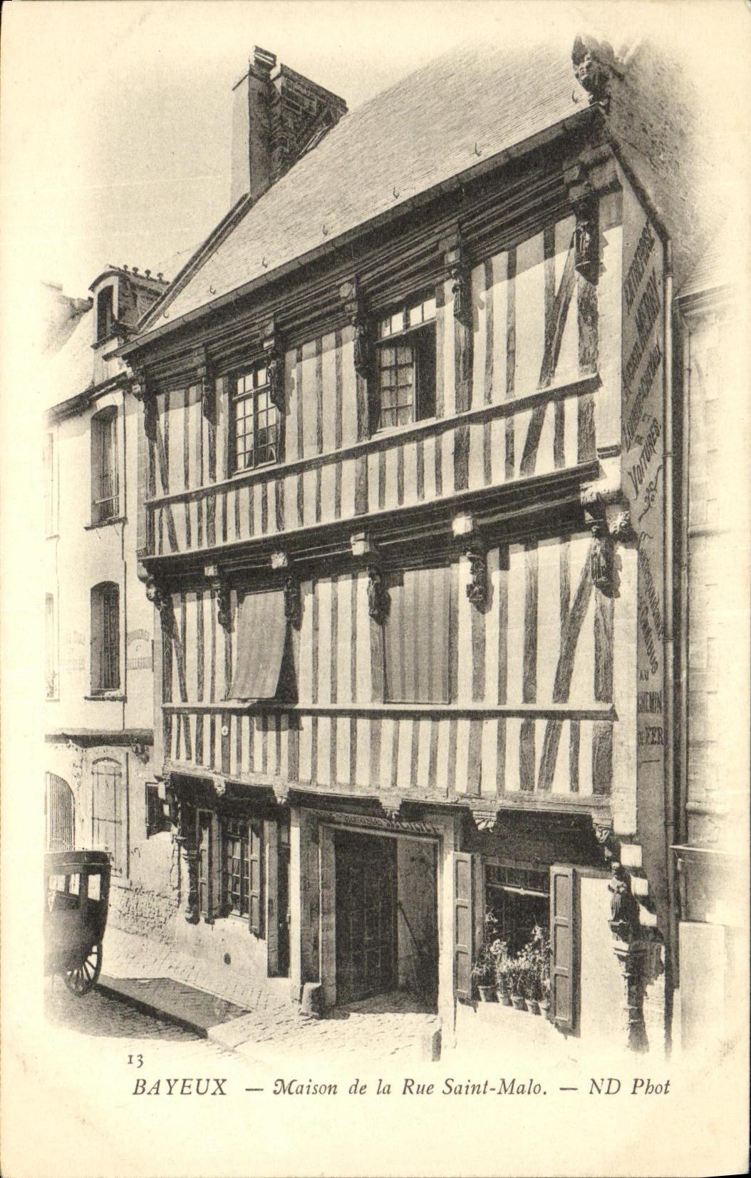 Calle vieja Malo de la casa de Bayeux de la POSTAL de la VENDIMIA Saint