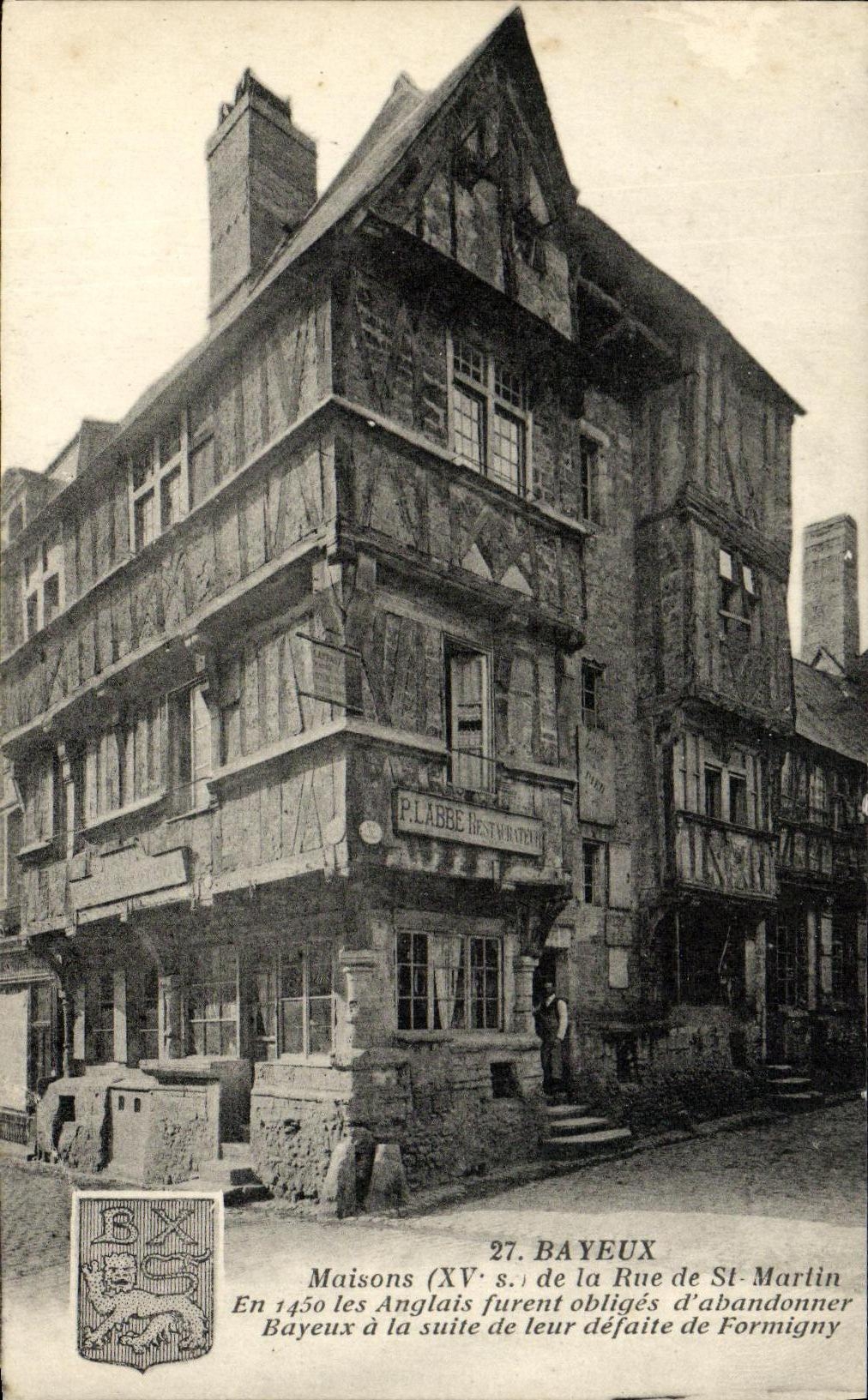 CPA Bayeux Maison de la Rue Saint Martin Lion
