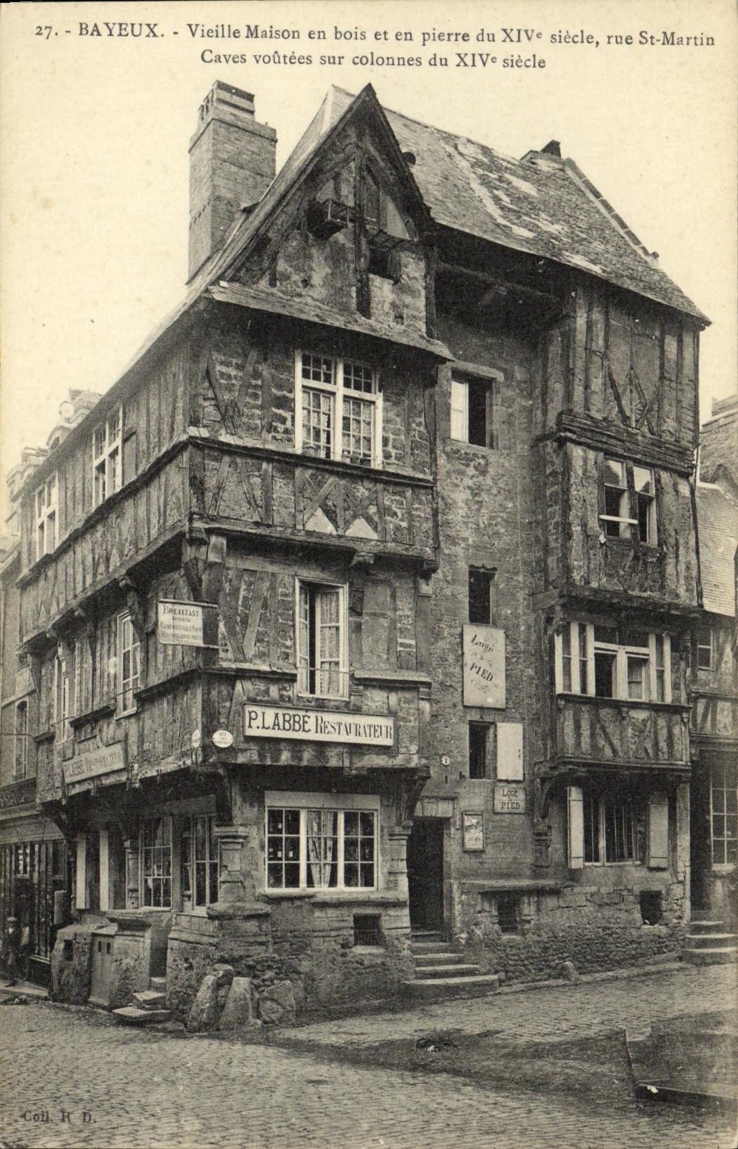 Calle vieja San Martin de la casa de madera de Bayeux de la POSTAL de la VENDIMIA