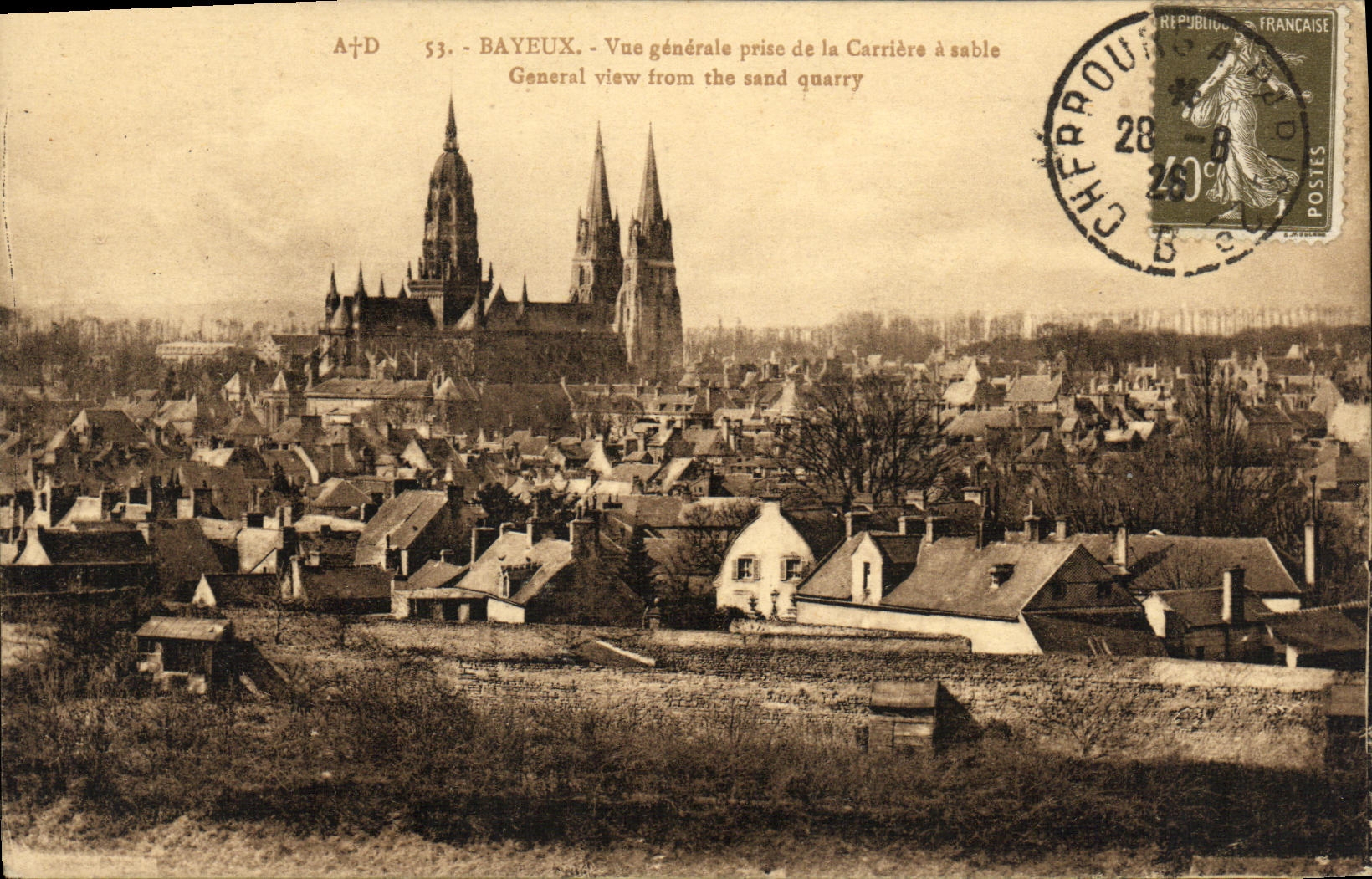 La opinion de Bayeux de la POSTAL de la VENDIMIA tomada de la carrera tiene Sable