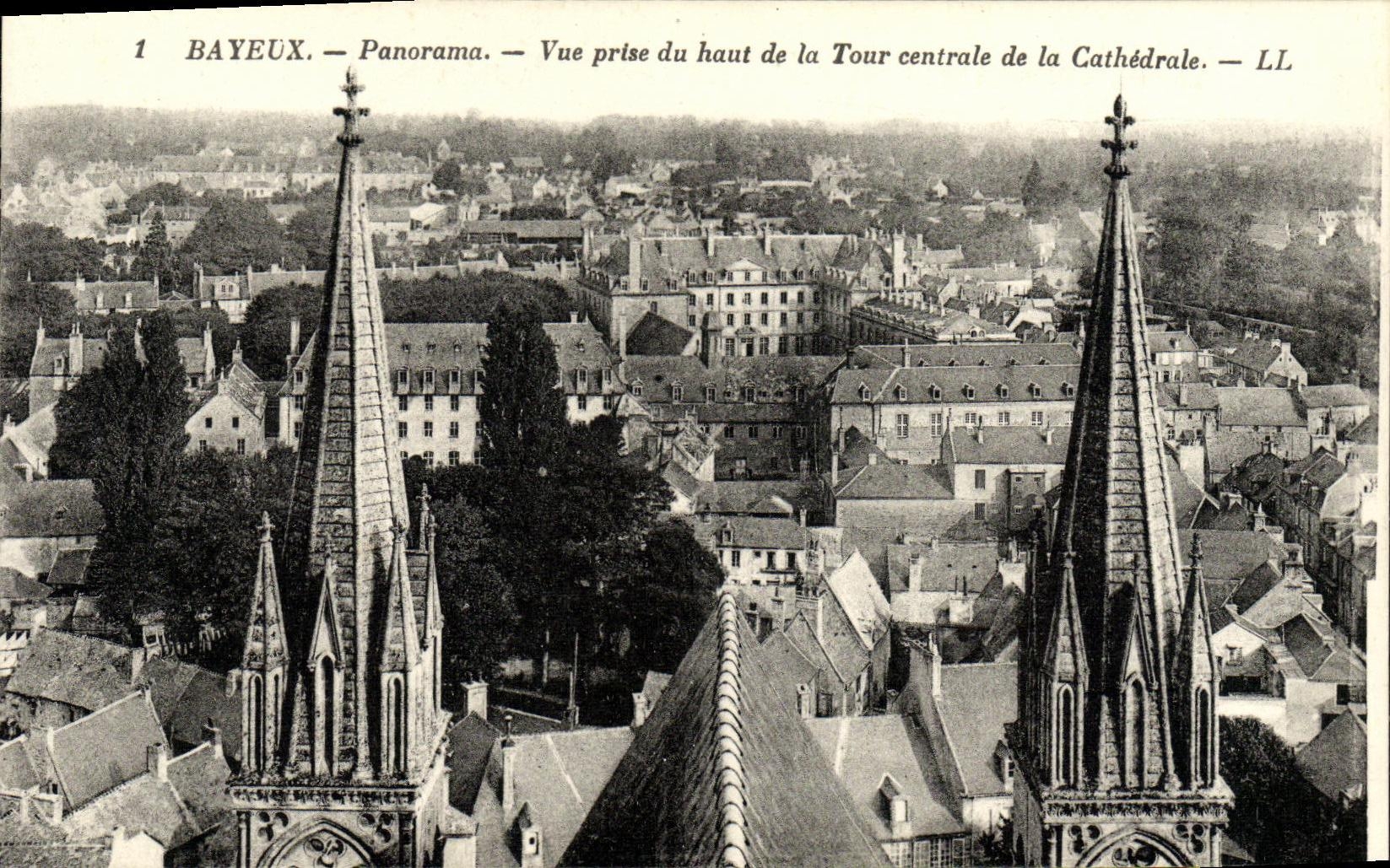 CPA Bayeux Panorama Vue Prise Du Haut de la Tour Centrale de la Cathedrale