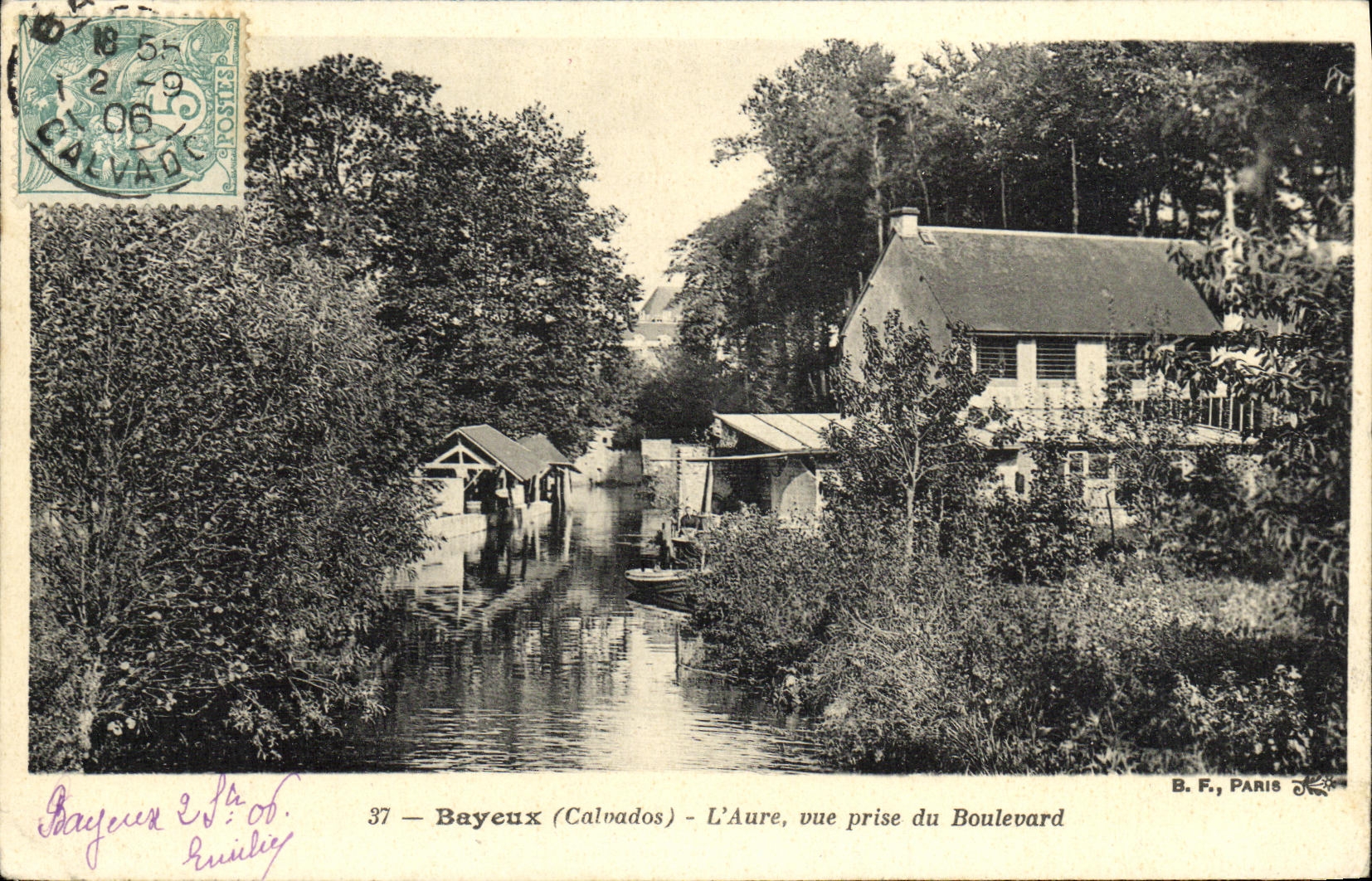 POSTAL Bayeux L Aure de la VENDIMIA vista del bulevar