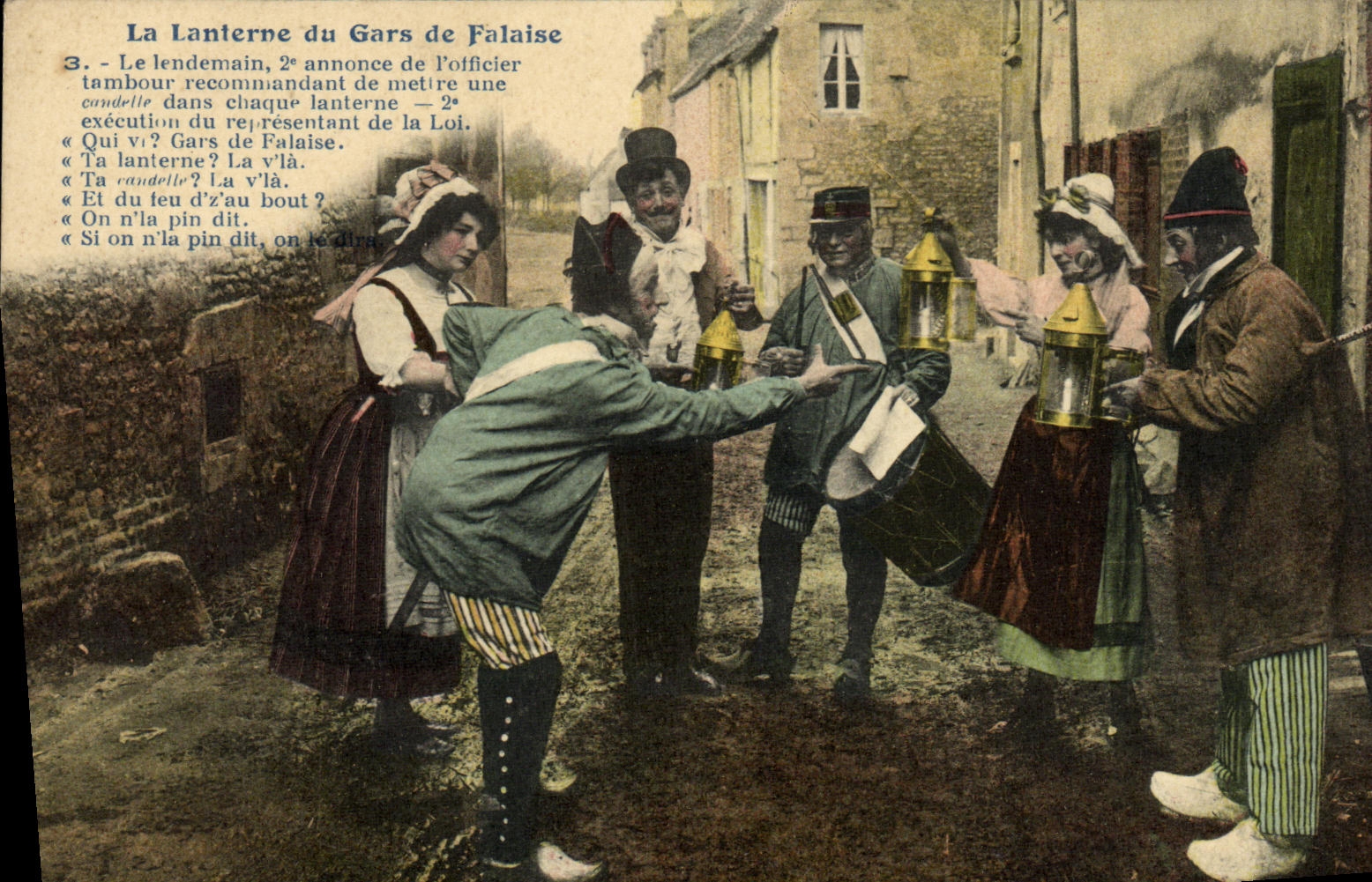 CPA La Lanterne du Gars de Falaise Folklore Costume