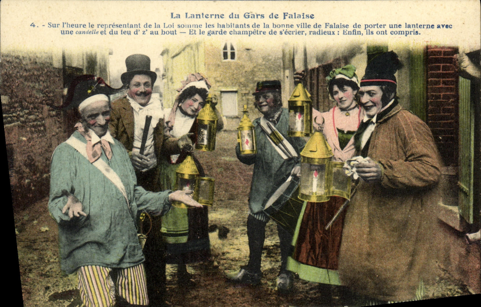 CPA La Lanterne du Gars de Falaise Folklore Costume
