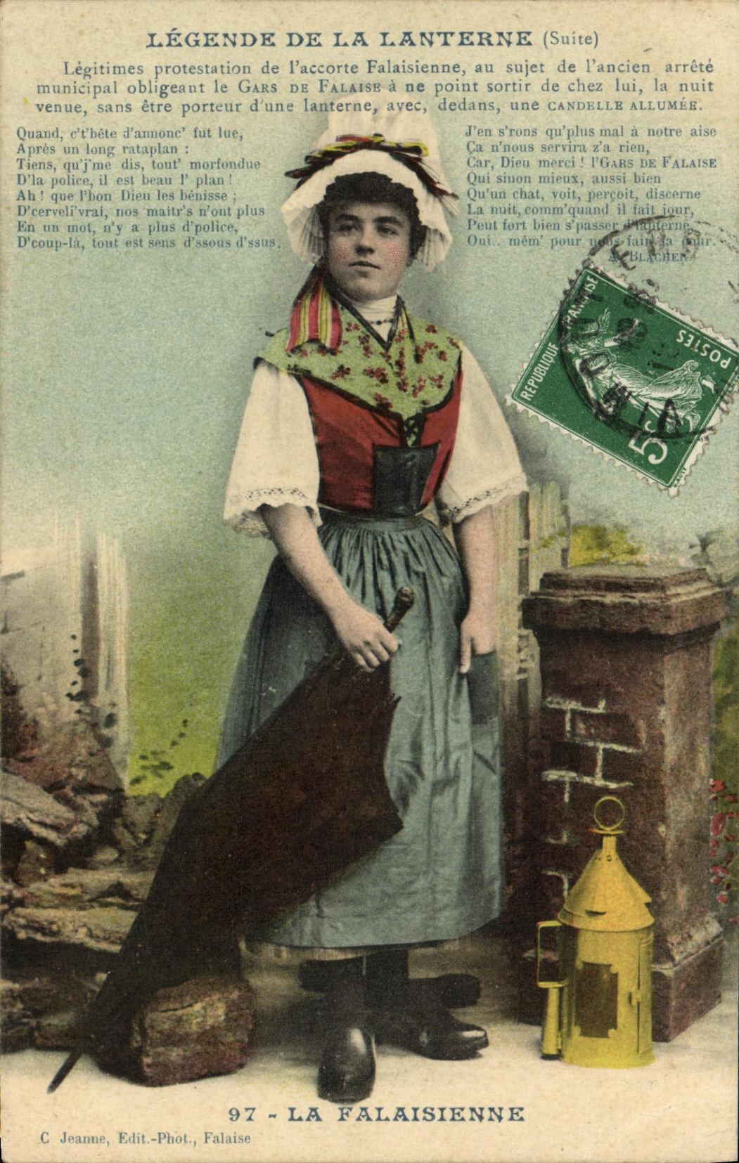 CPA Legende de la Lanterne Folklore Costume Falaisienne