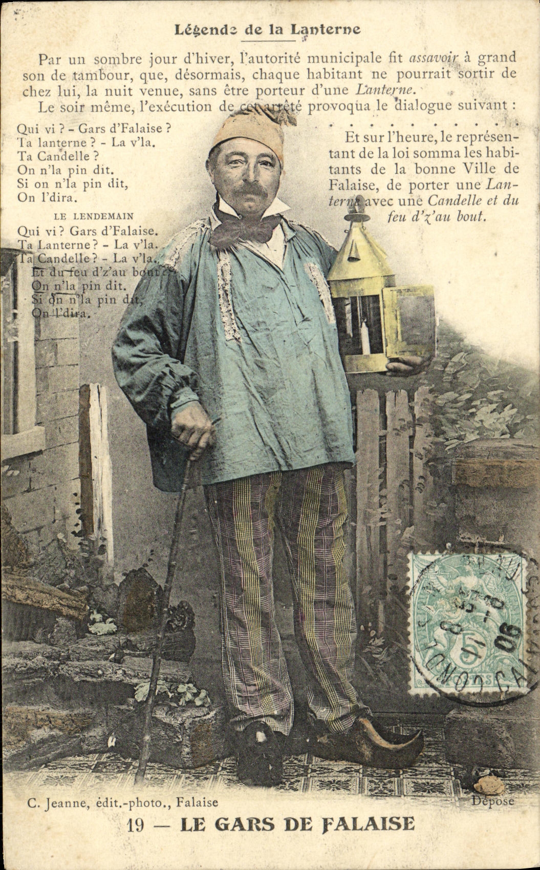 CPA Le Gars de Falaise Folklore Costume