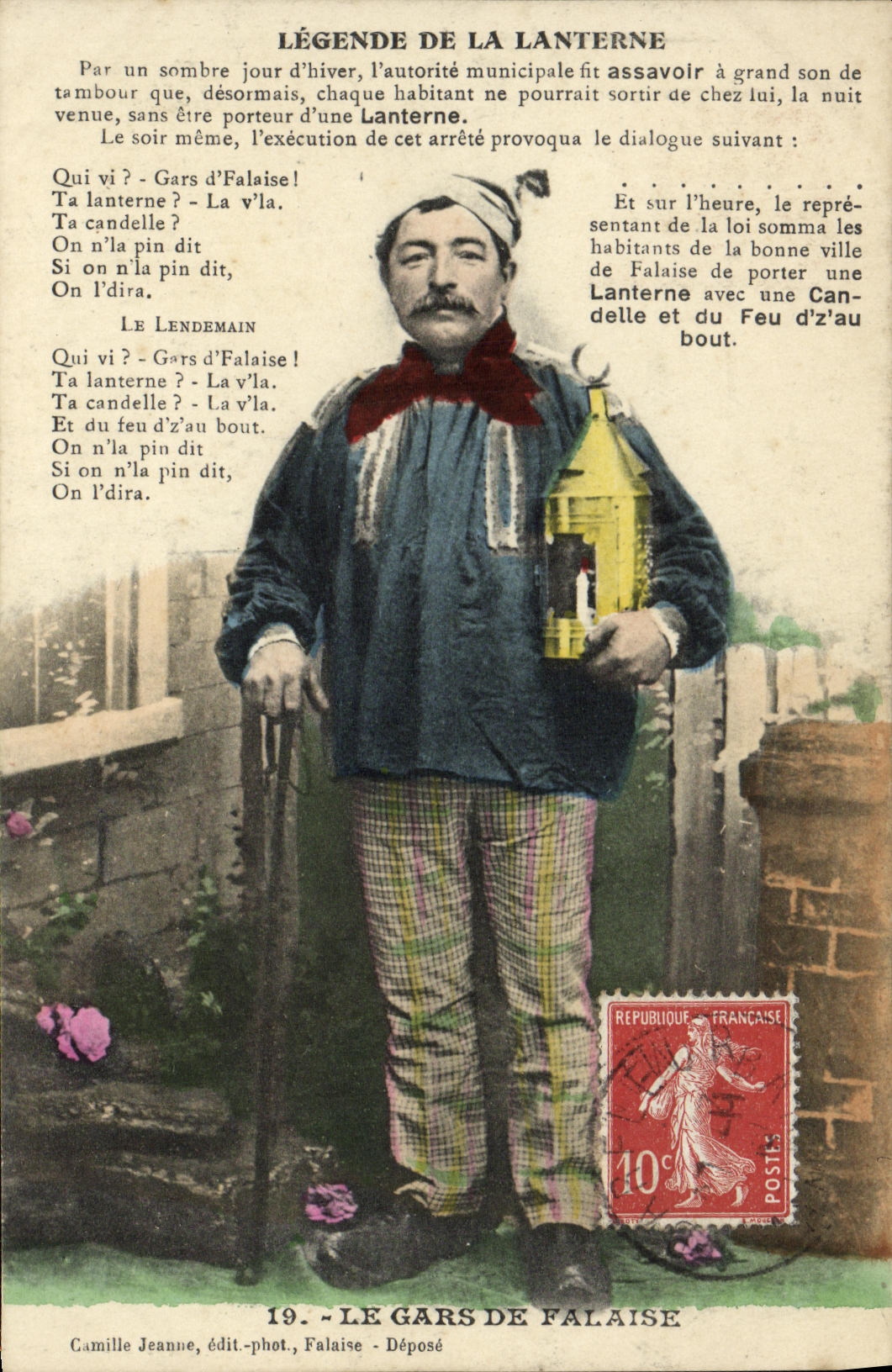 CPA Le Gars de Falaise Folklore Costume