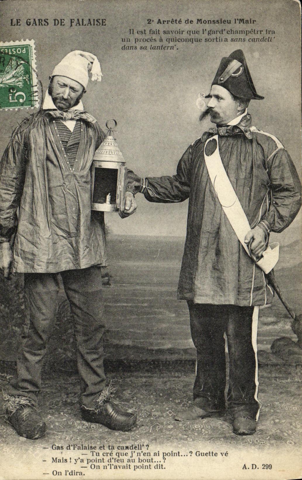 CPA Le Gars de Falaise Folklore Costume