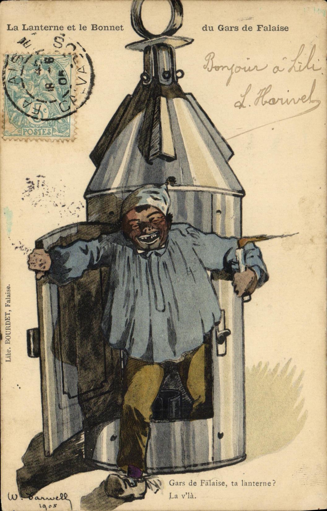 CPA La Lanterne et le Bonnet du Gars de Falaise Folklore Costume
