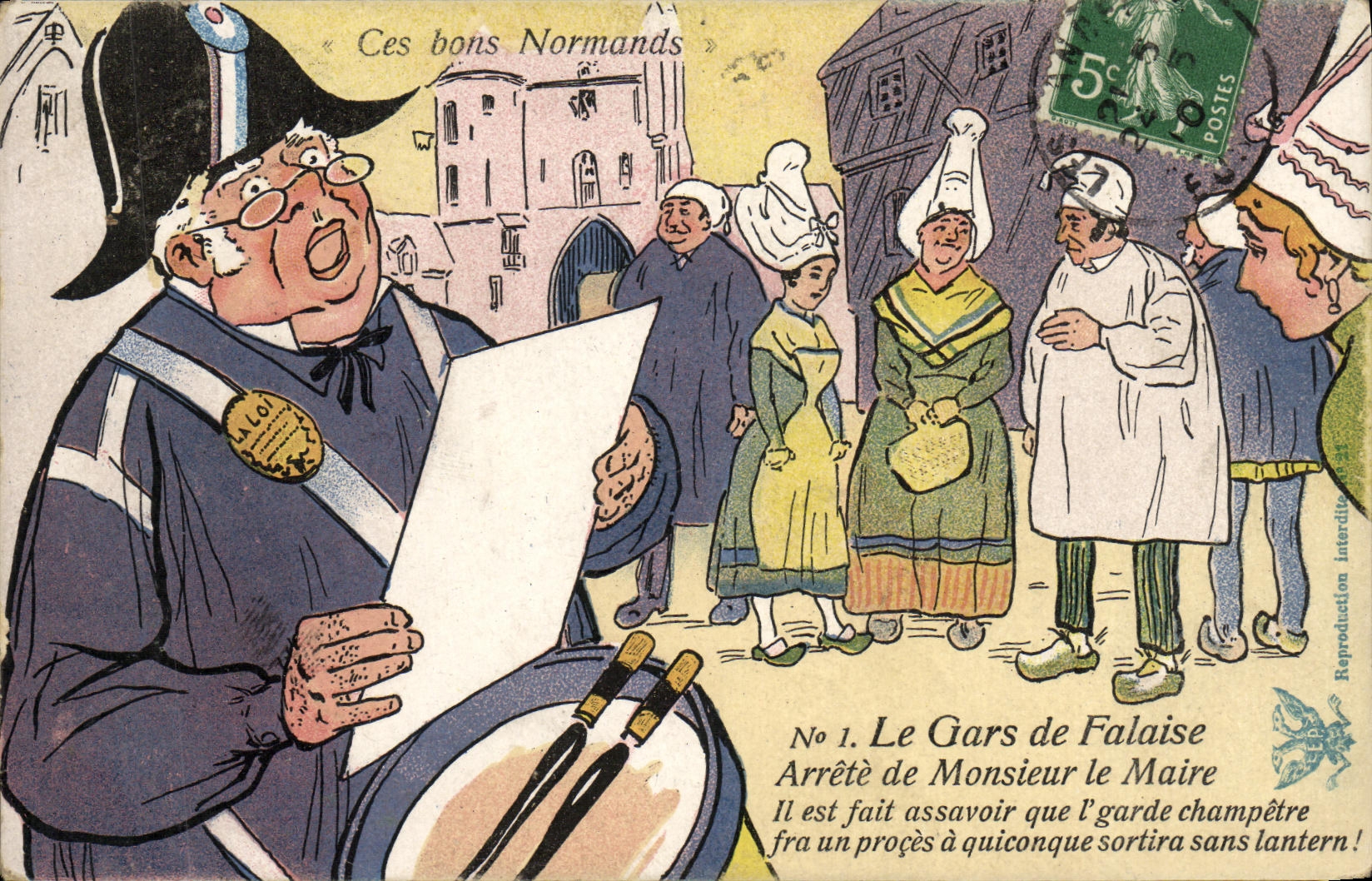 CPA Le Gars de Falaise Folklore Costume