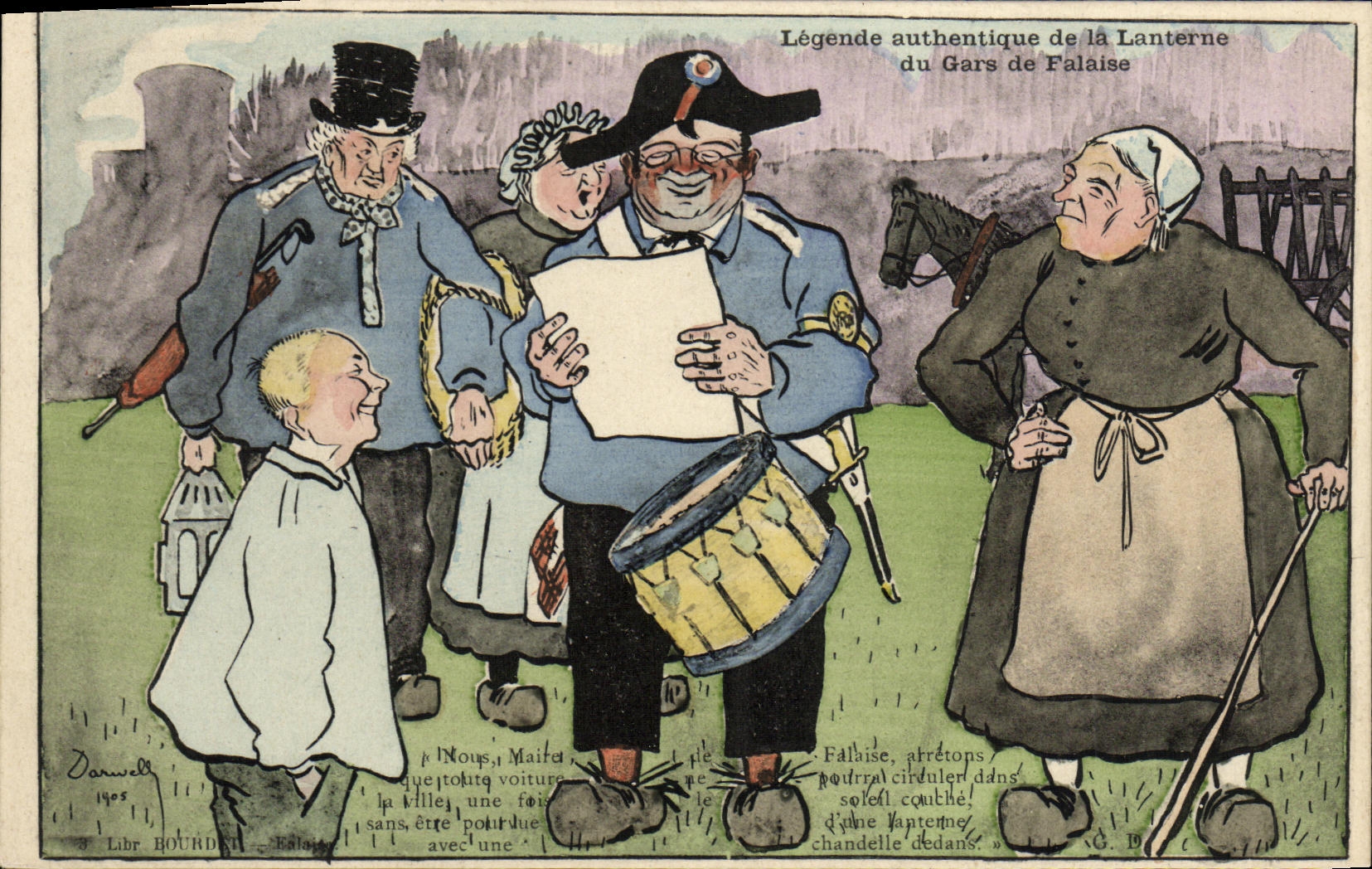 CPA Legende authentique de la Lanterne du Gars de Falaise Darvwell 1905