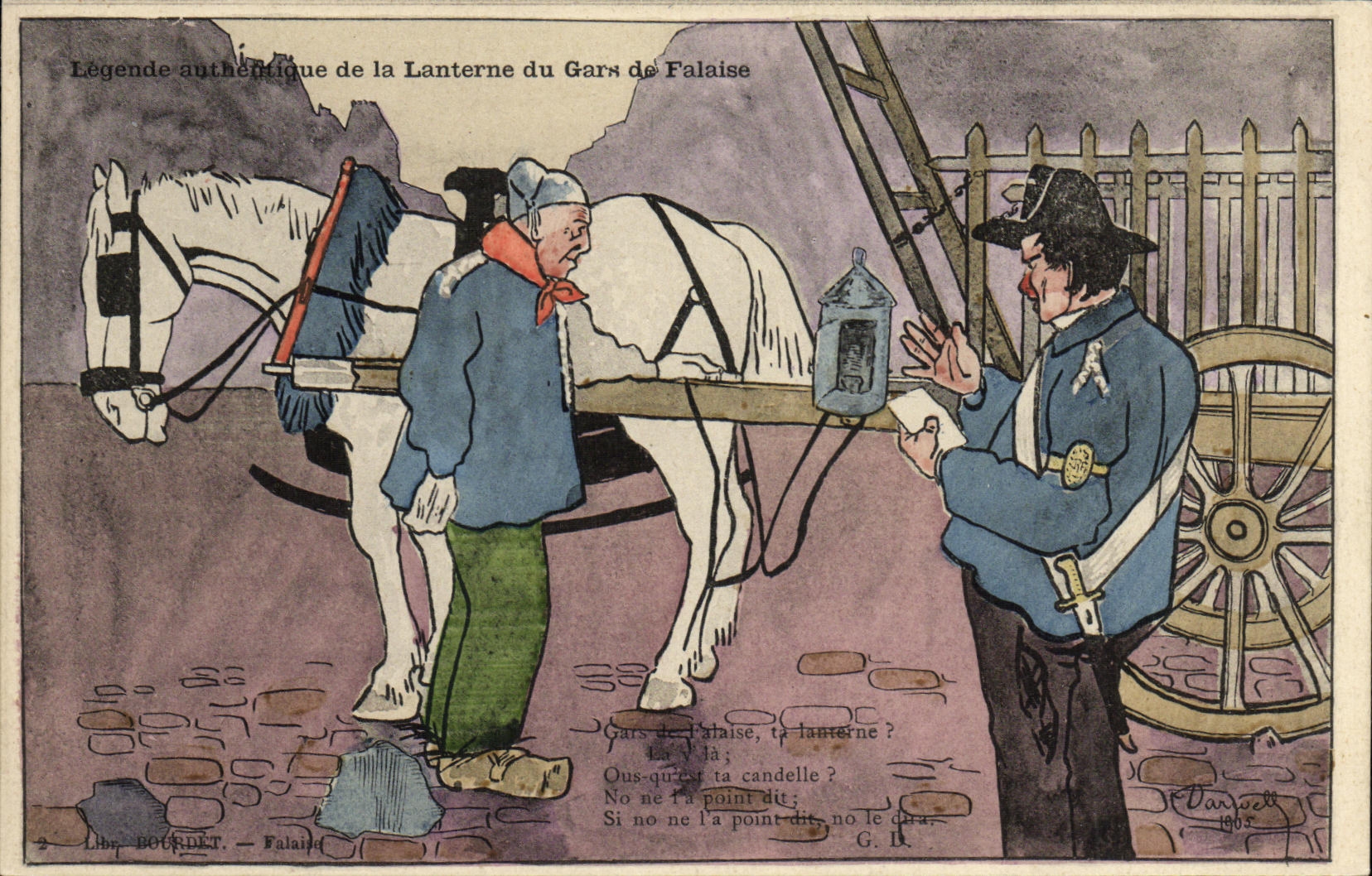 CPA Legende authentique de la Lanterne du Gars de Falaise Darvwell 1905