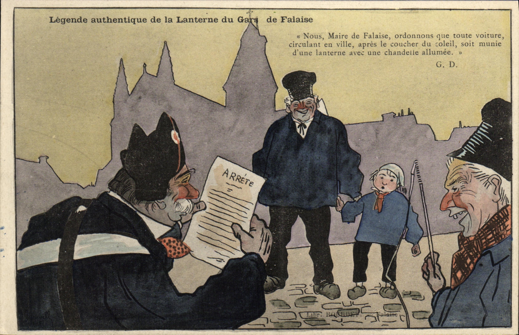 CPA Legende authentique de la Lanterne du Gars de Falaise Darvwell 1905