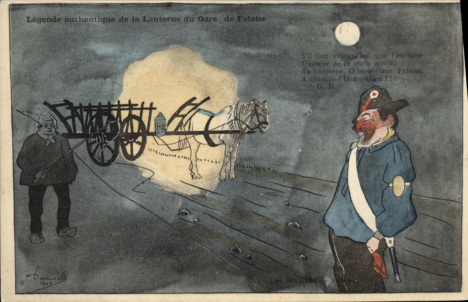 CPA Legende authentique de la Lanterne du Gars de Falaise Darvwell 1905