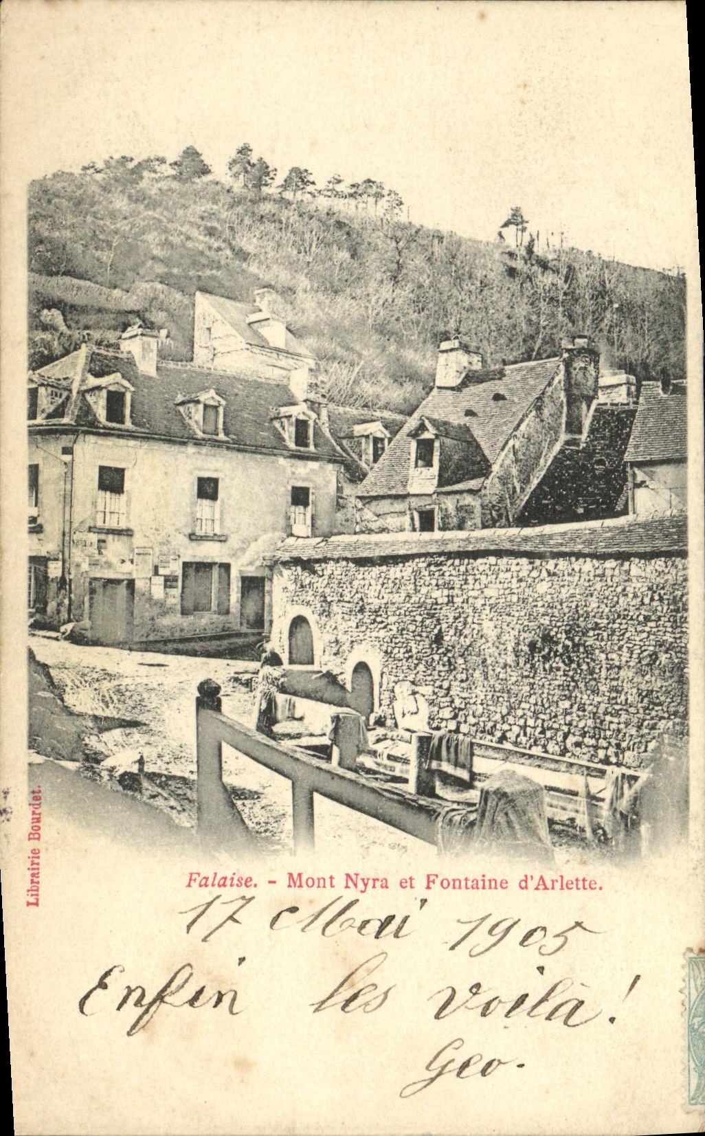 VINTAGE POSTCARD Cliff Mount Nyra and Fontaine D Arlette