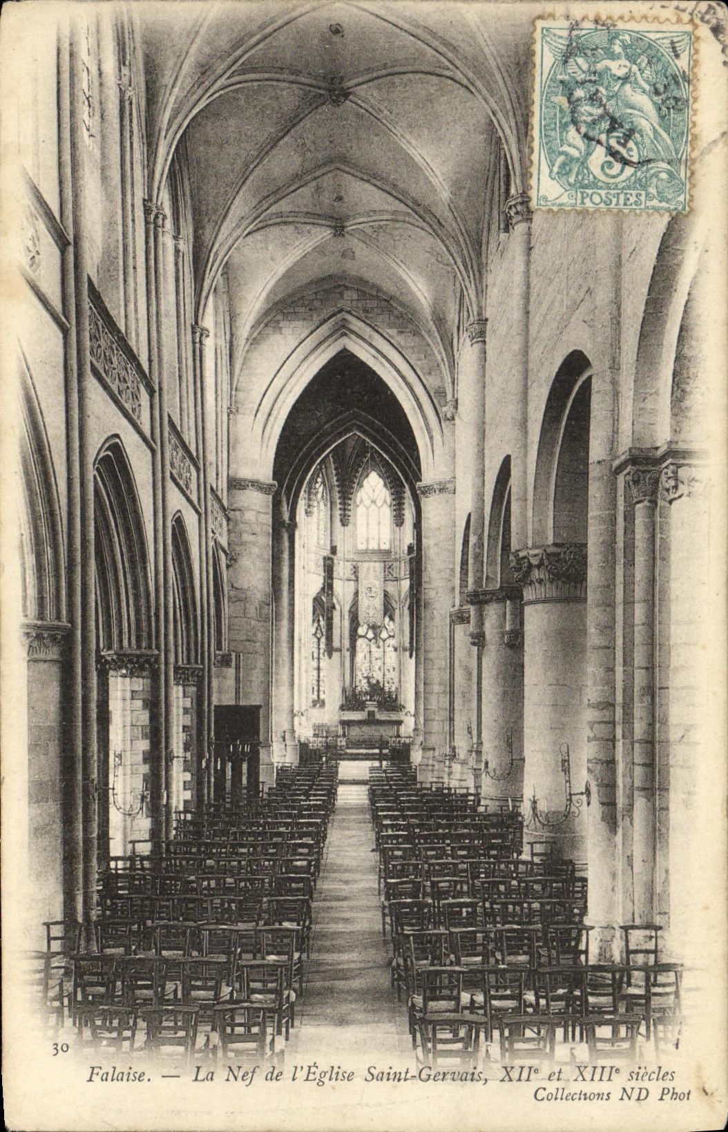CPA Falaise La Nef de L Eglise Saint Gervais Xlle et Xlll e siecles