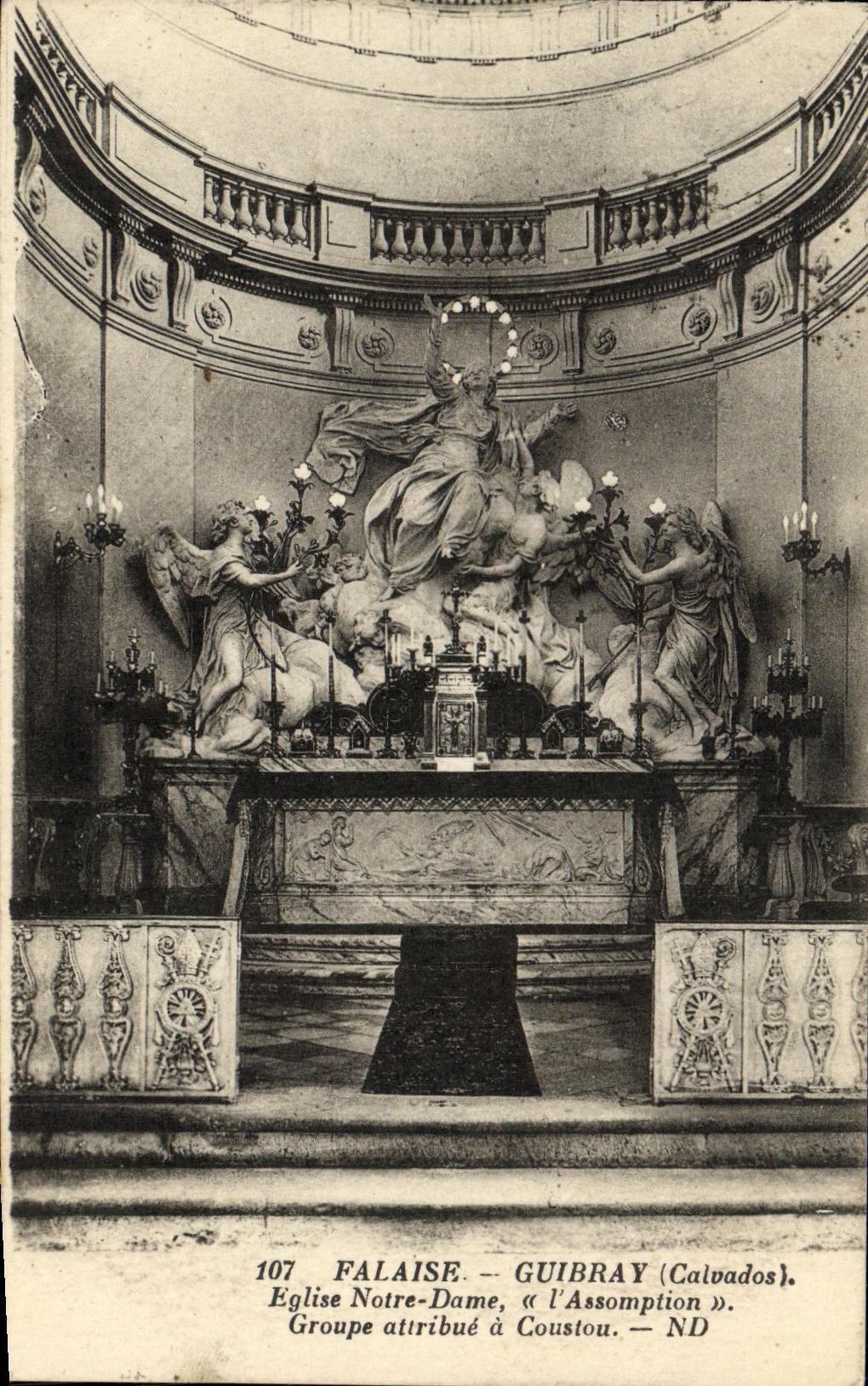 CPA Falaise Guibray Eglise Notre Dame L Assomption Groupe attribue a Coustou