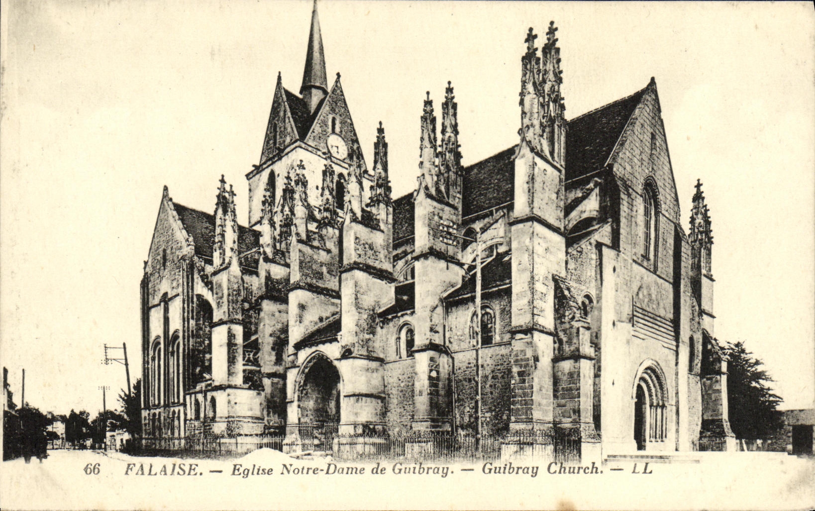VINTAGE POSTCARD Cliff Church Notre Dame de Guibray
