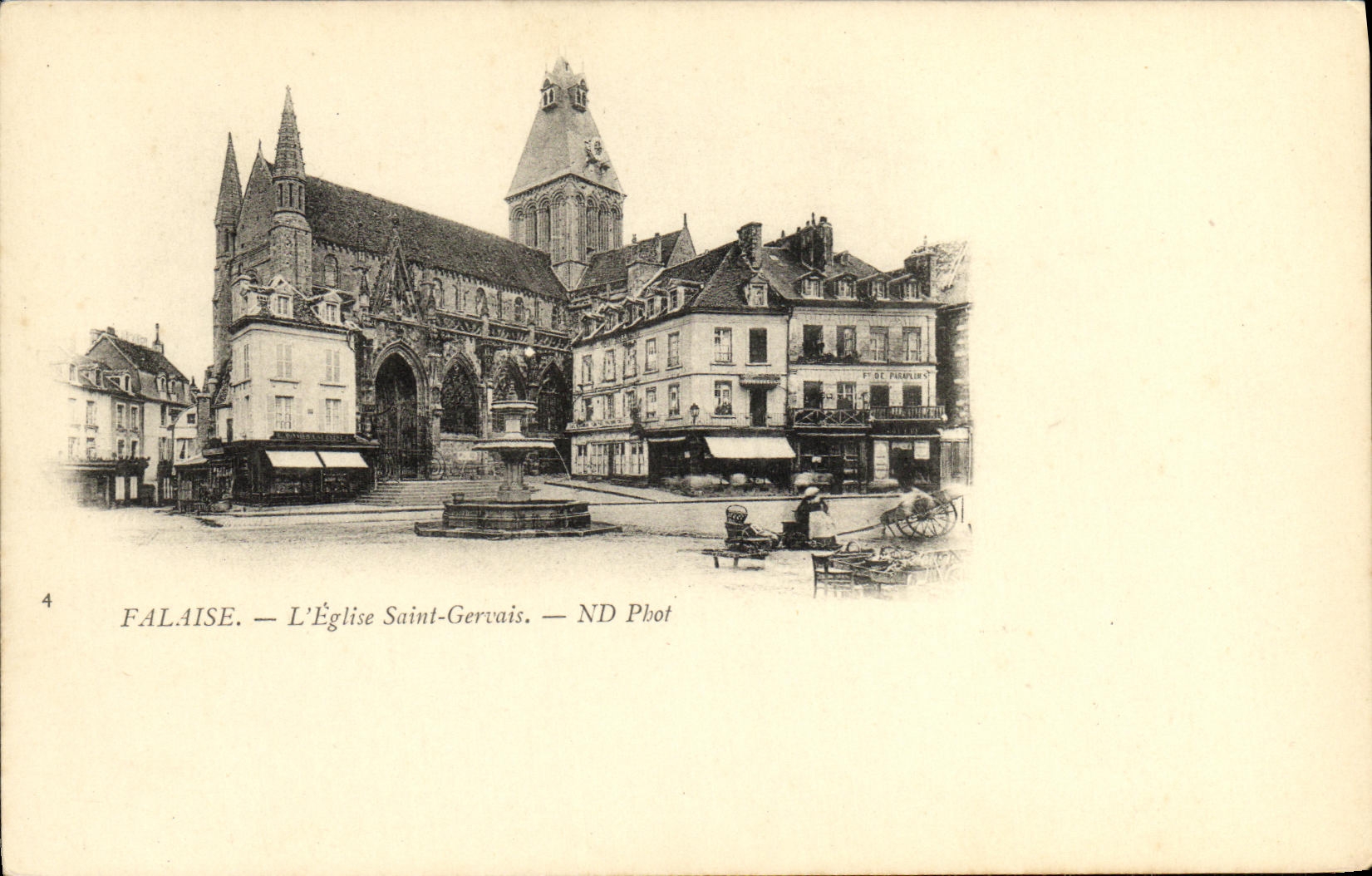 CPA Falaise L Eglise Saint Gervais Animation marche