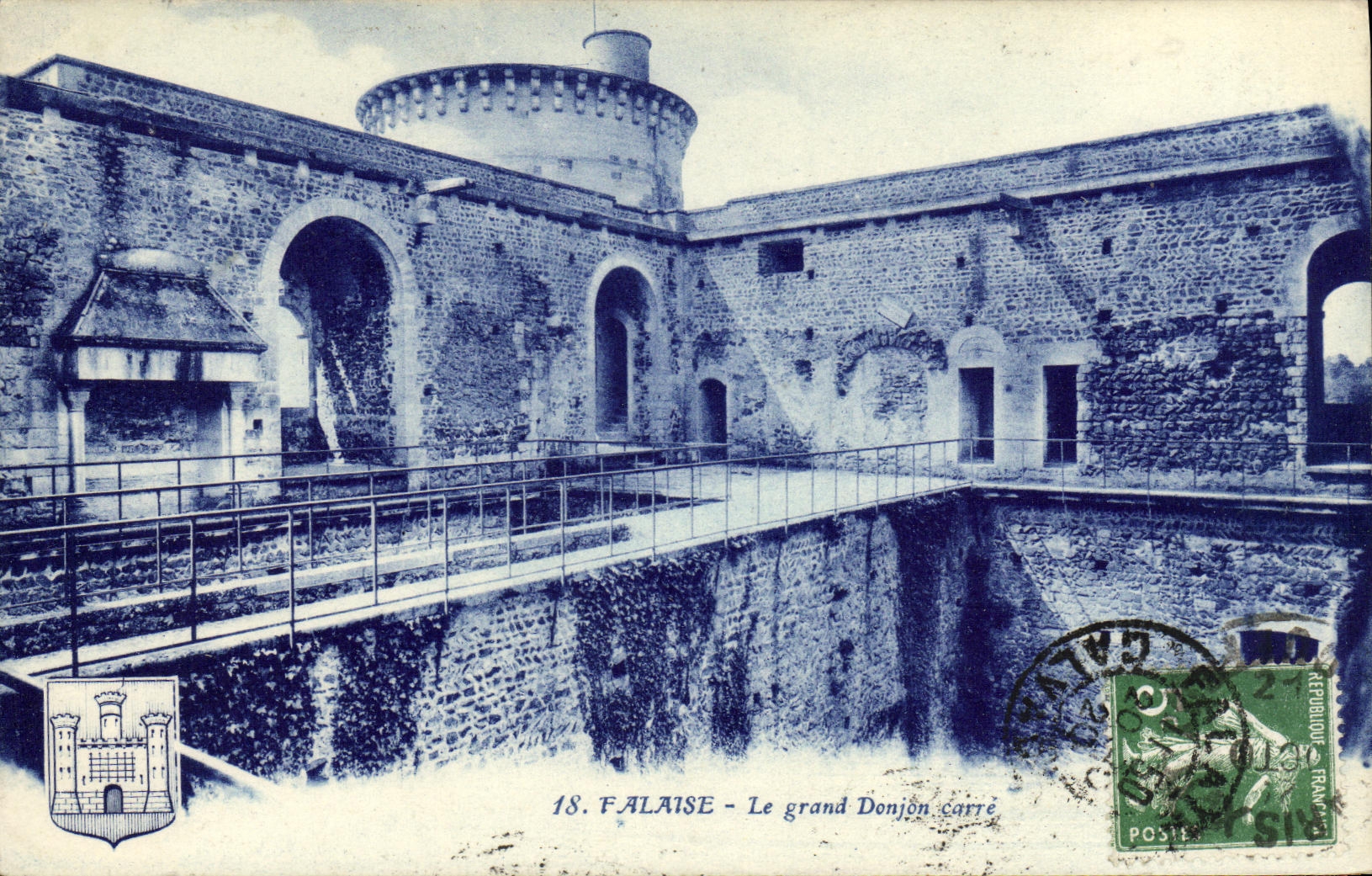VINTAGE POSTCARD Falaise the large Keep squares