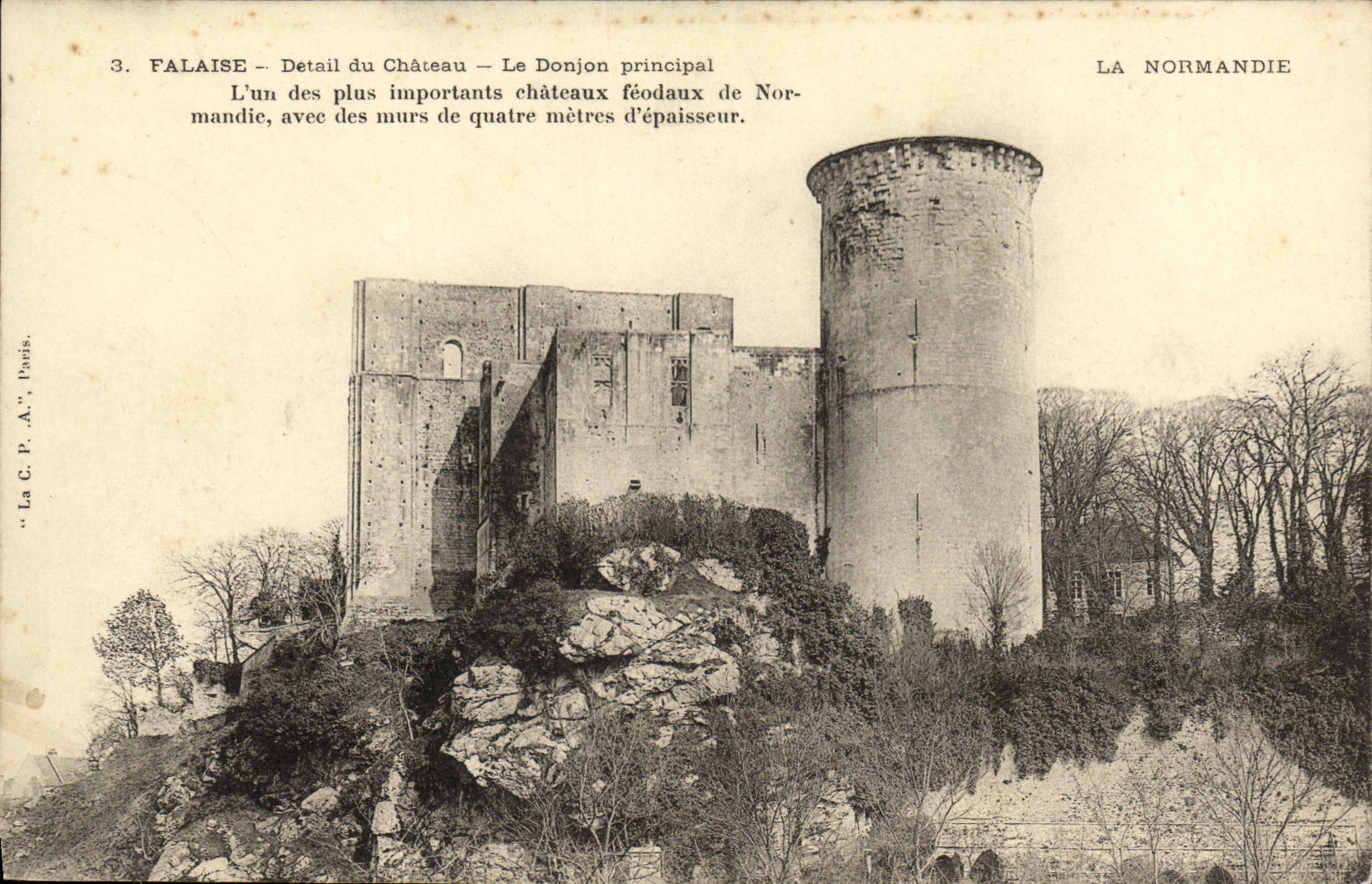 CPA Falaise Detail du Chateau Le Donjon principal