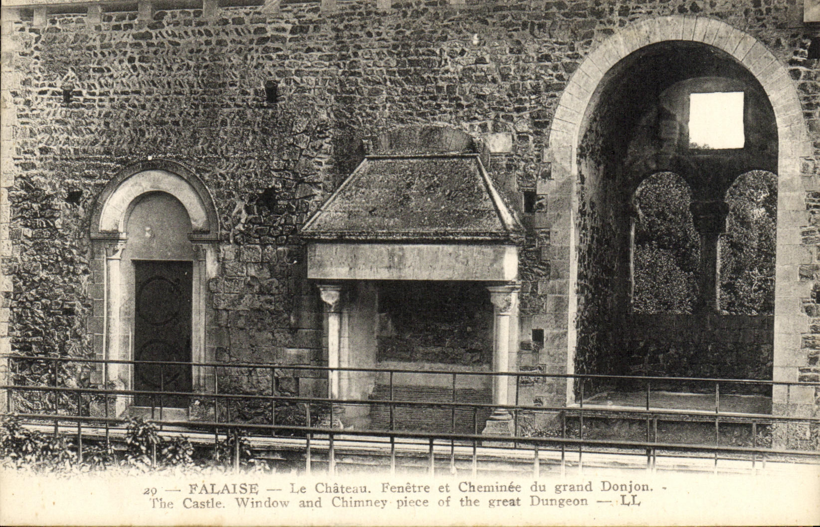 VINTAGE POSTCARD Falaise the Castle Fenestrates and Chimney of the large Keep