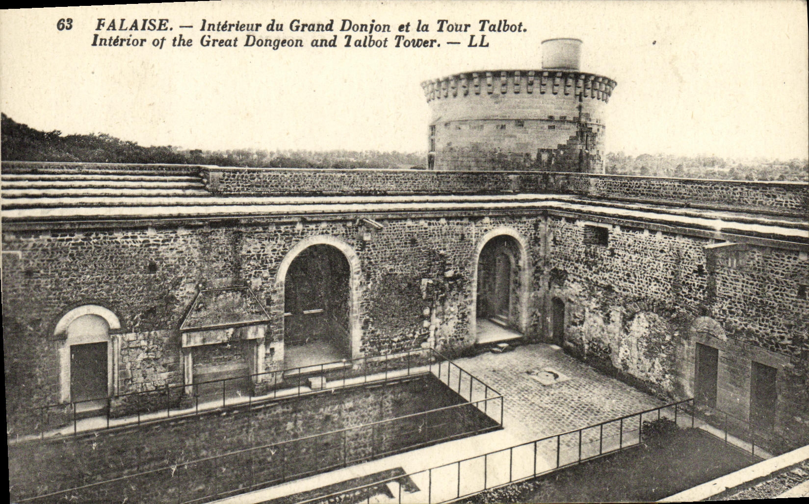 VINTAGE POSTCARD Cliff Interior of the Large Keep and the Talbot Tower