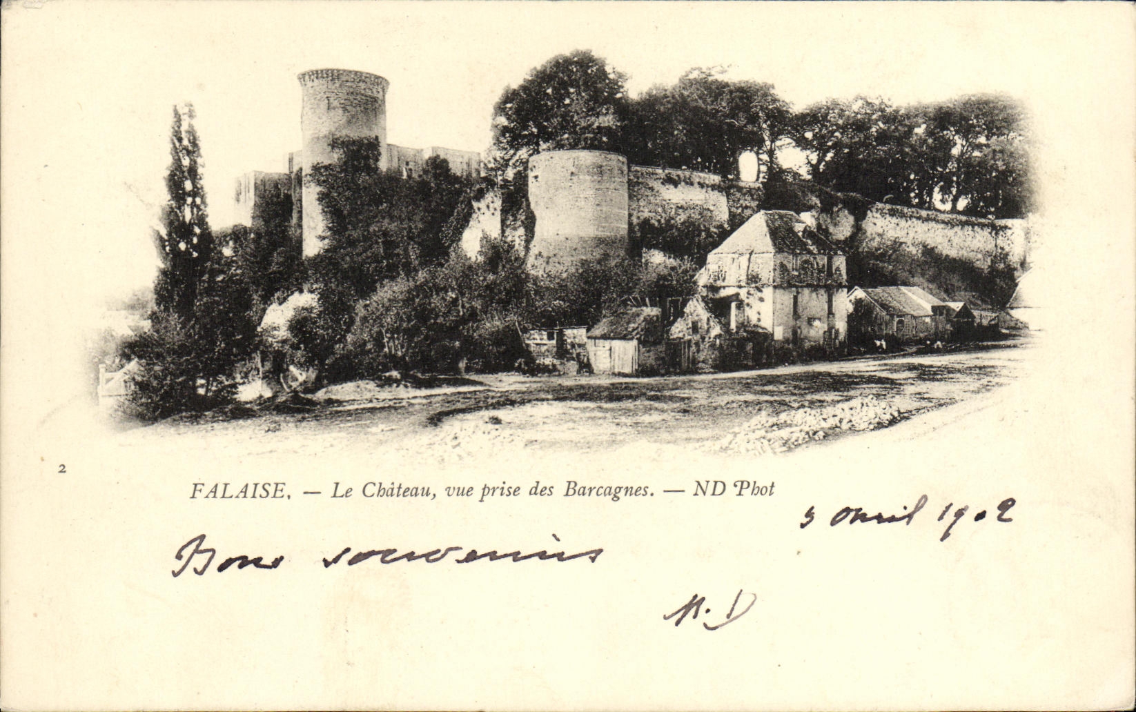 CPA Falaise Le Chateau vue prise des Bercagnes