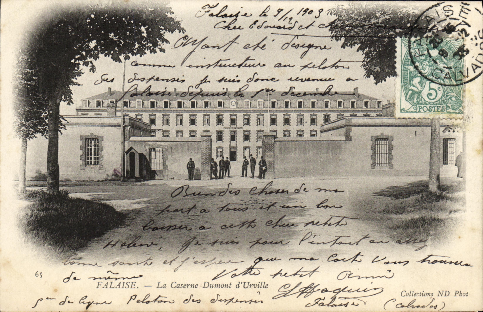 CPA Falaise La Caserne Dumont d Urville Militaria