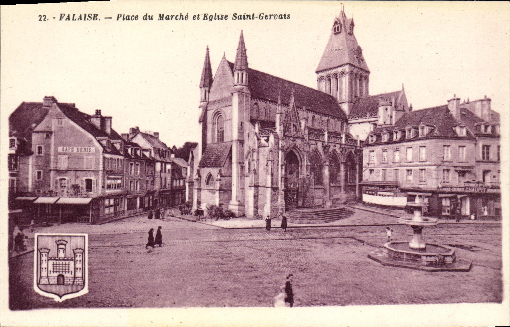 CPA Falaise Place du Marche et Eglise Saint Gervais