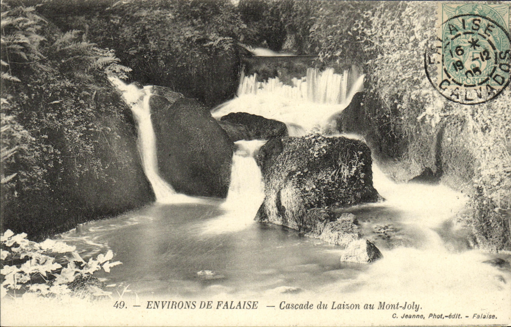 VINTAGE POSTCARD Cliff Environs Cascades of Laizon of the Jolly Mount