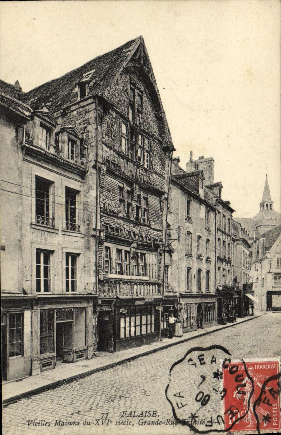 VINTAGE POSTCARD Cliff Old women Houses of XVl E century Main street Trinity
