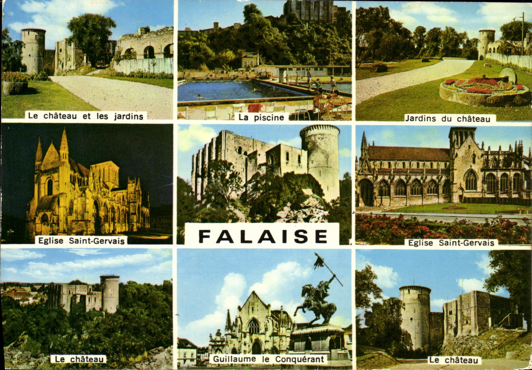 CPM Falaise Chateau jardins Piscine 